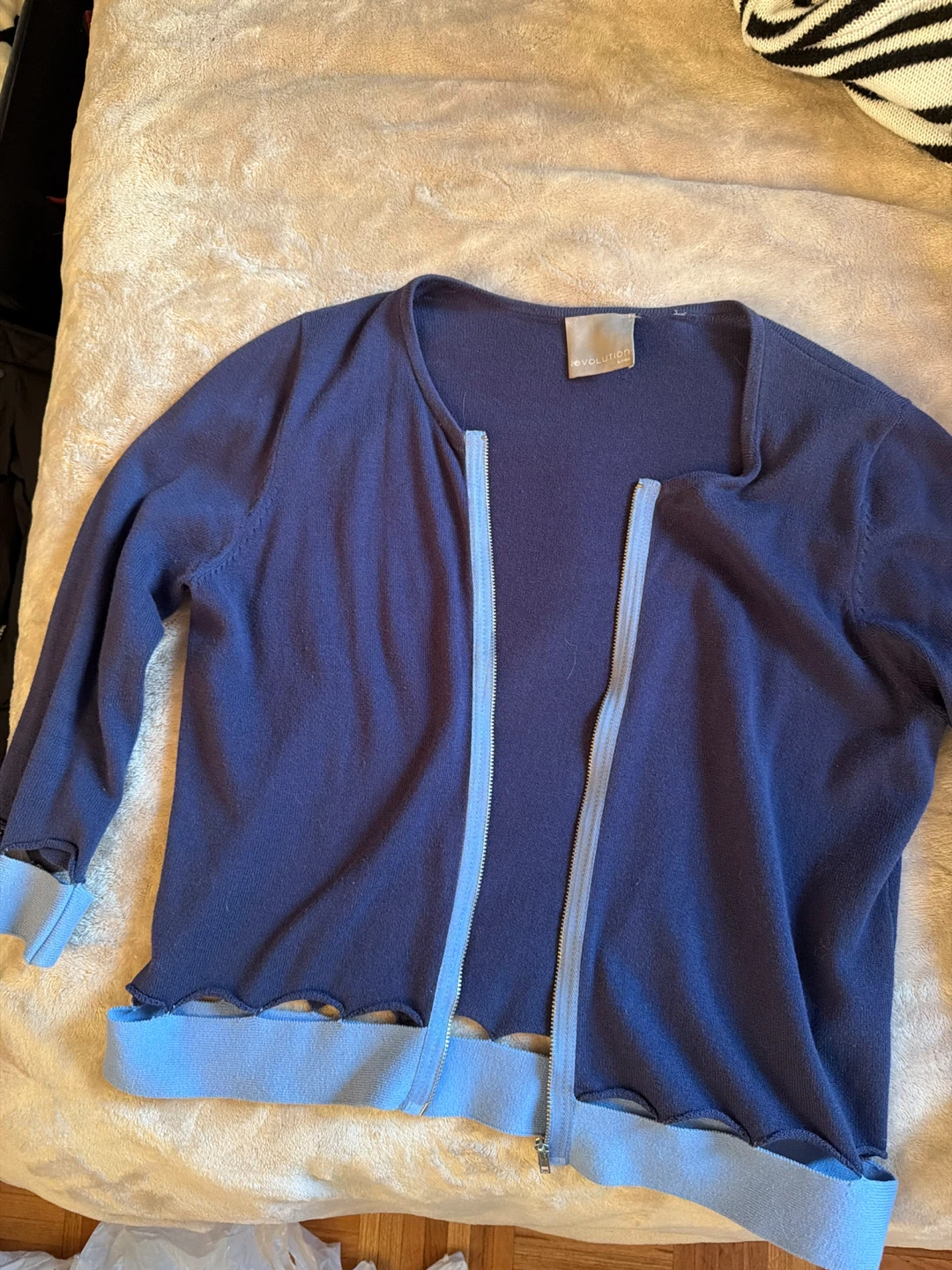 Evolution Blue Zip-Up Cardigan