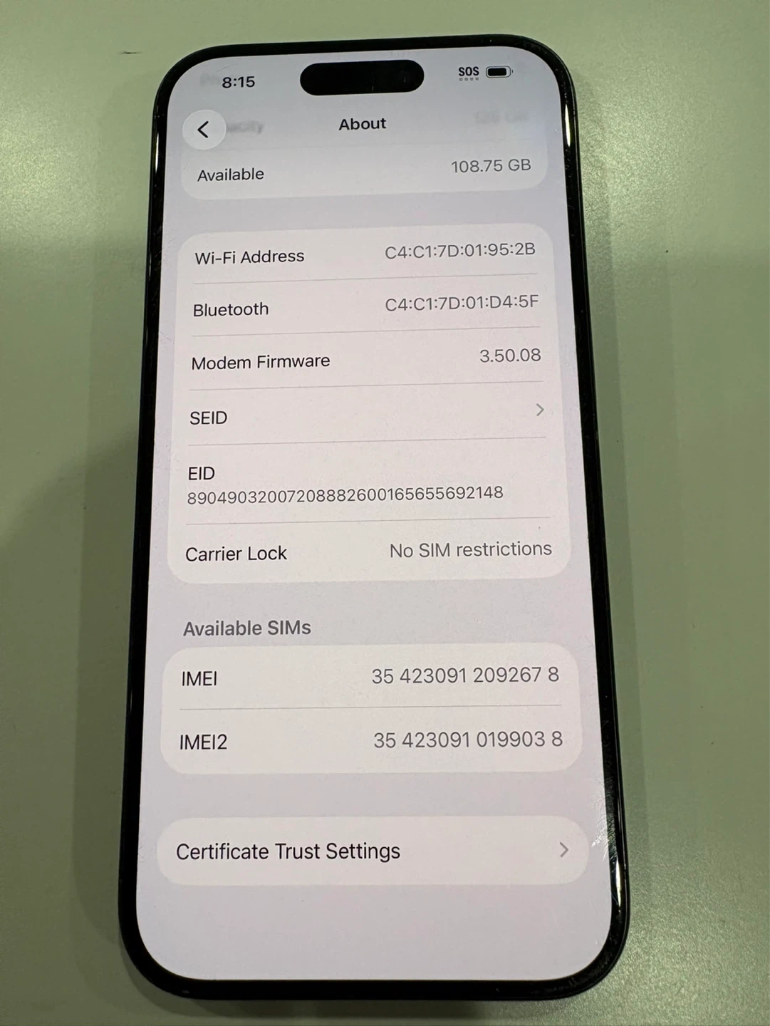 iPhone 15 Pro 128GB – Unlocked – 87% Battery – $650 - photo 5