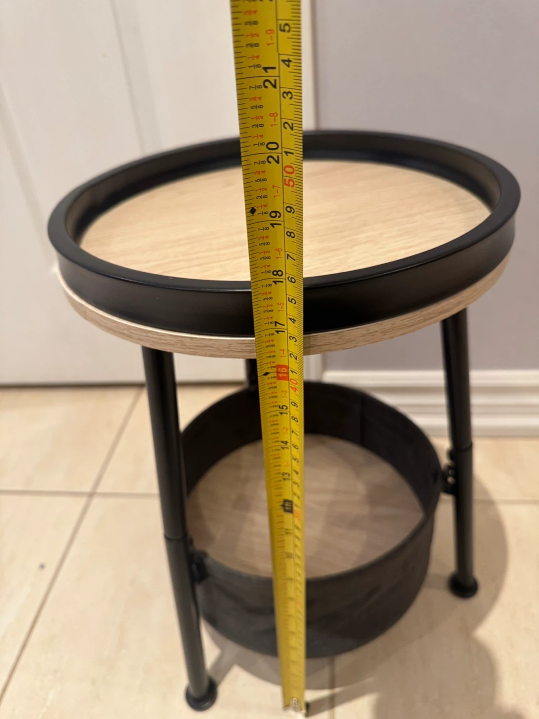 Round Side Table with Storage Basket - photo 4