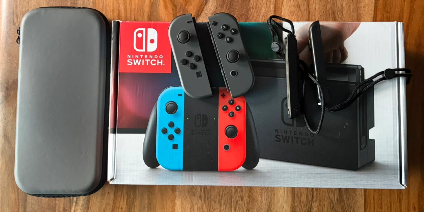 Nintendo Switch complete bundle with extra Joy-Cons and case