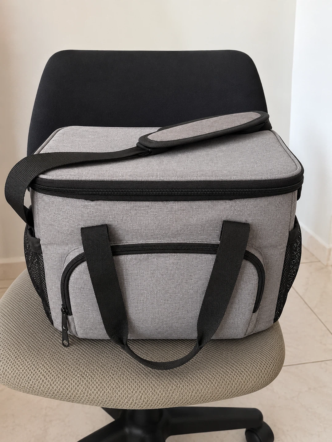 Large Grey Insulated Lunch Bag Cooler