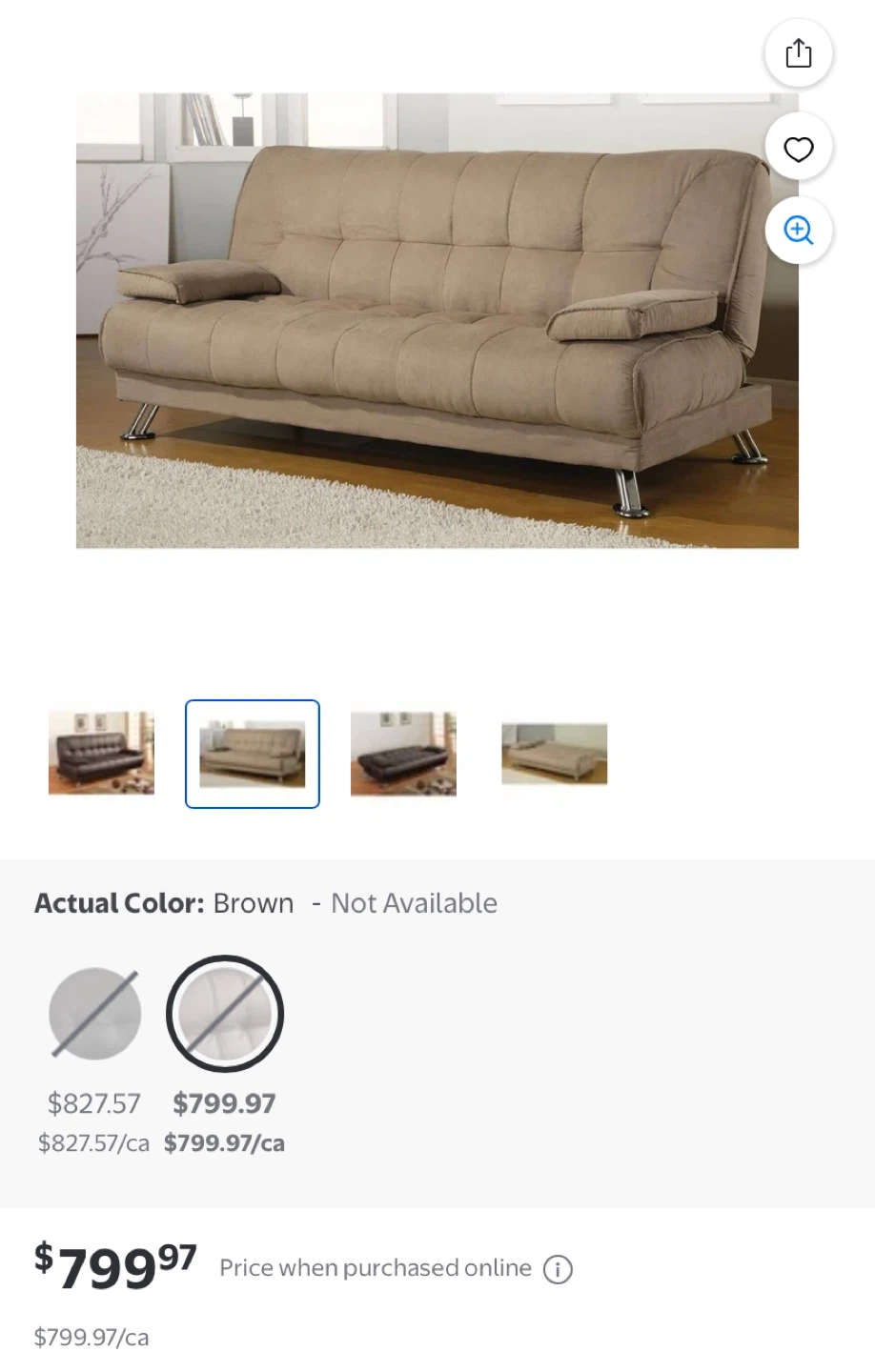 Braxton Studio Beige Futon Sofa Bed (CAN DELIVER) - photo 2