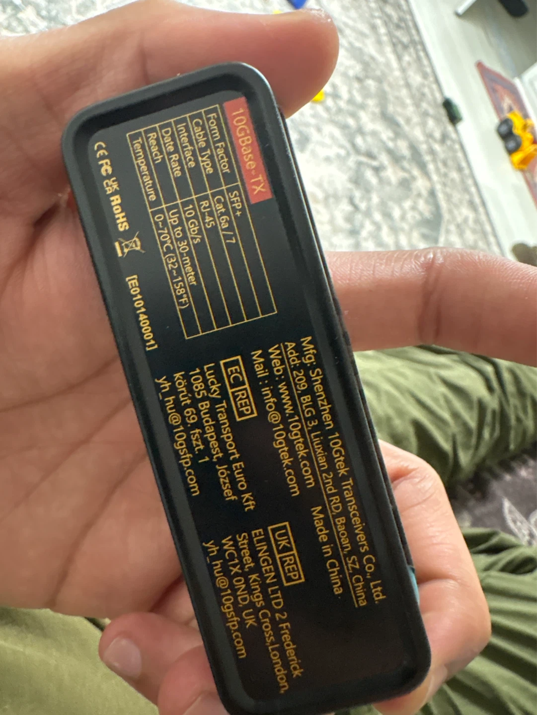 10Gtek 10Gbase-T SFP+ Transceiver RJ45 CAT.6a - photo 3