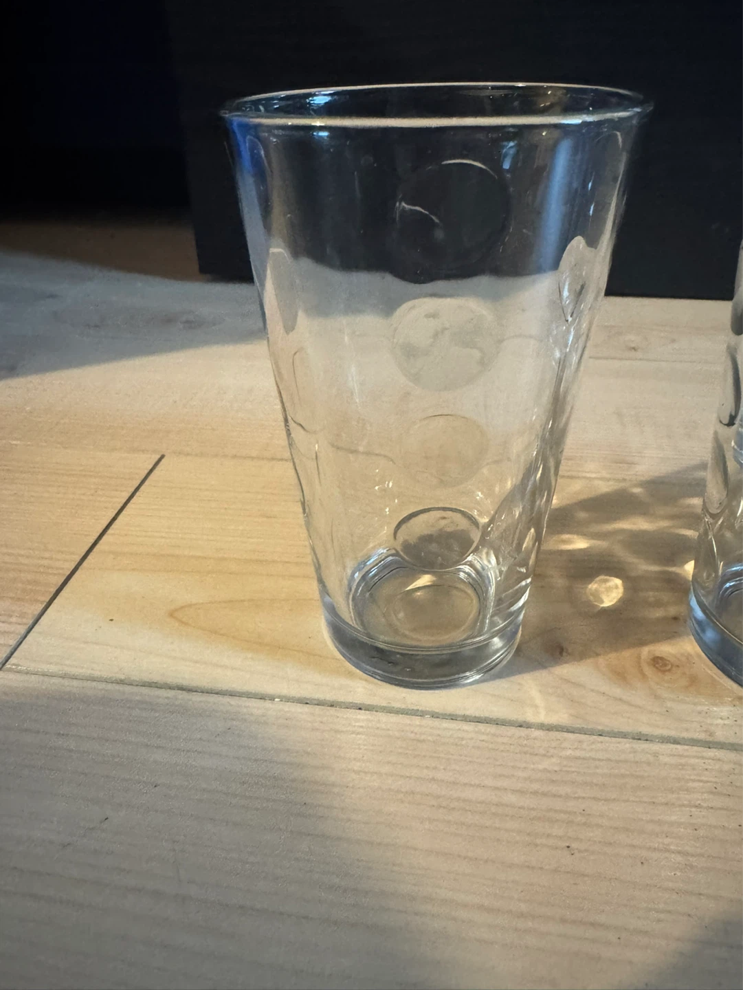 Set of 7 Clear Glass Tumblers with Dot Pattern - photo 2