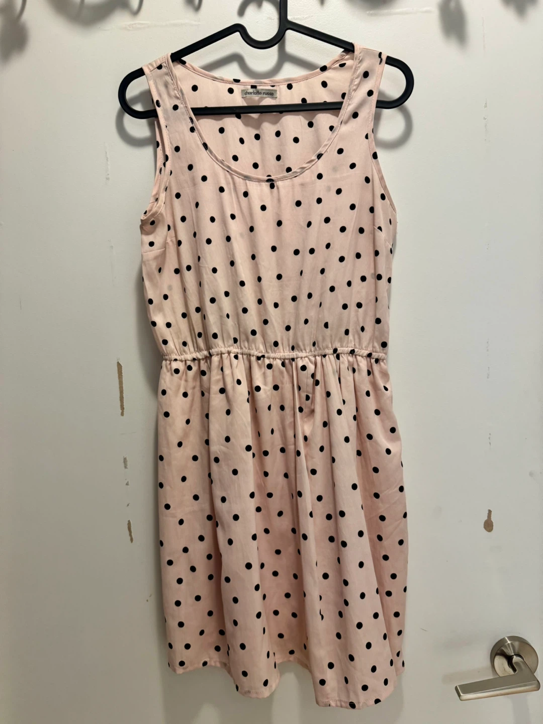 Pink Polka Dot Sleeveless Dress
