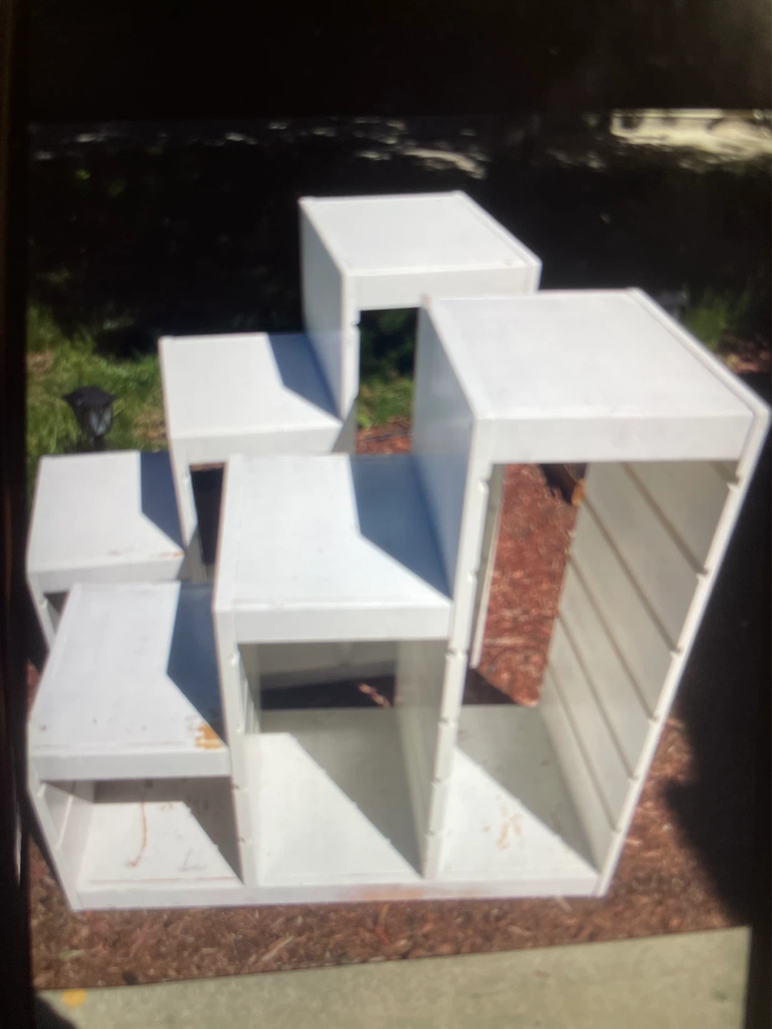 Wooden Step Storage Unit with Bins