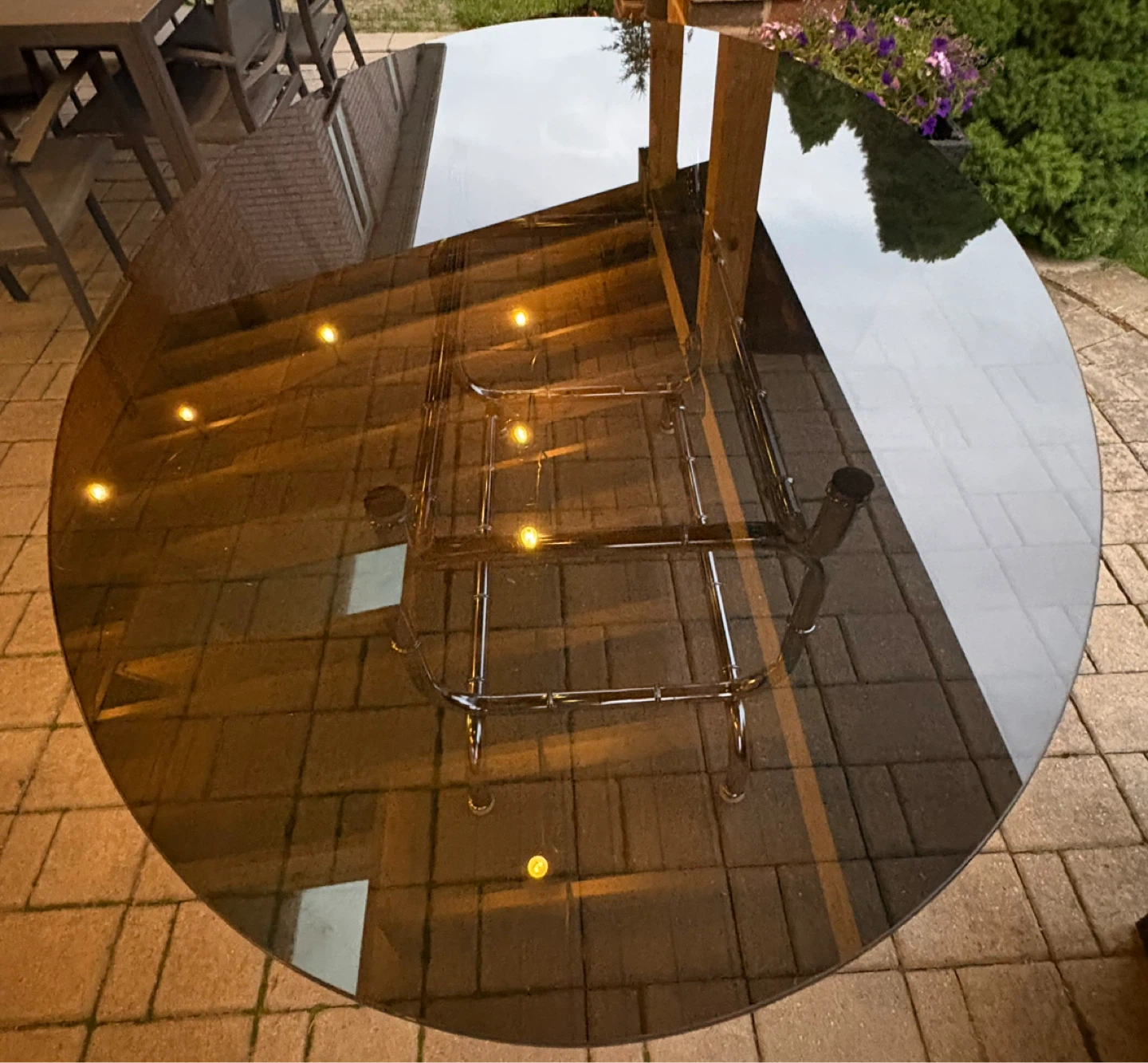 Oval Glass Top Dining Table with Chrome Base - photo 2