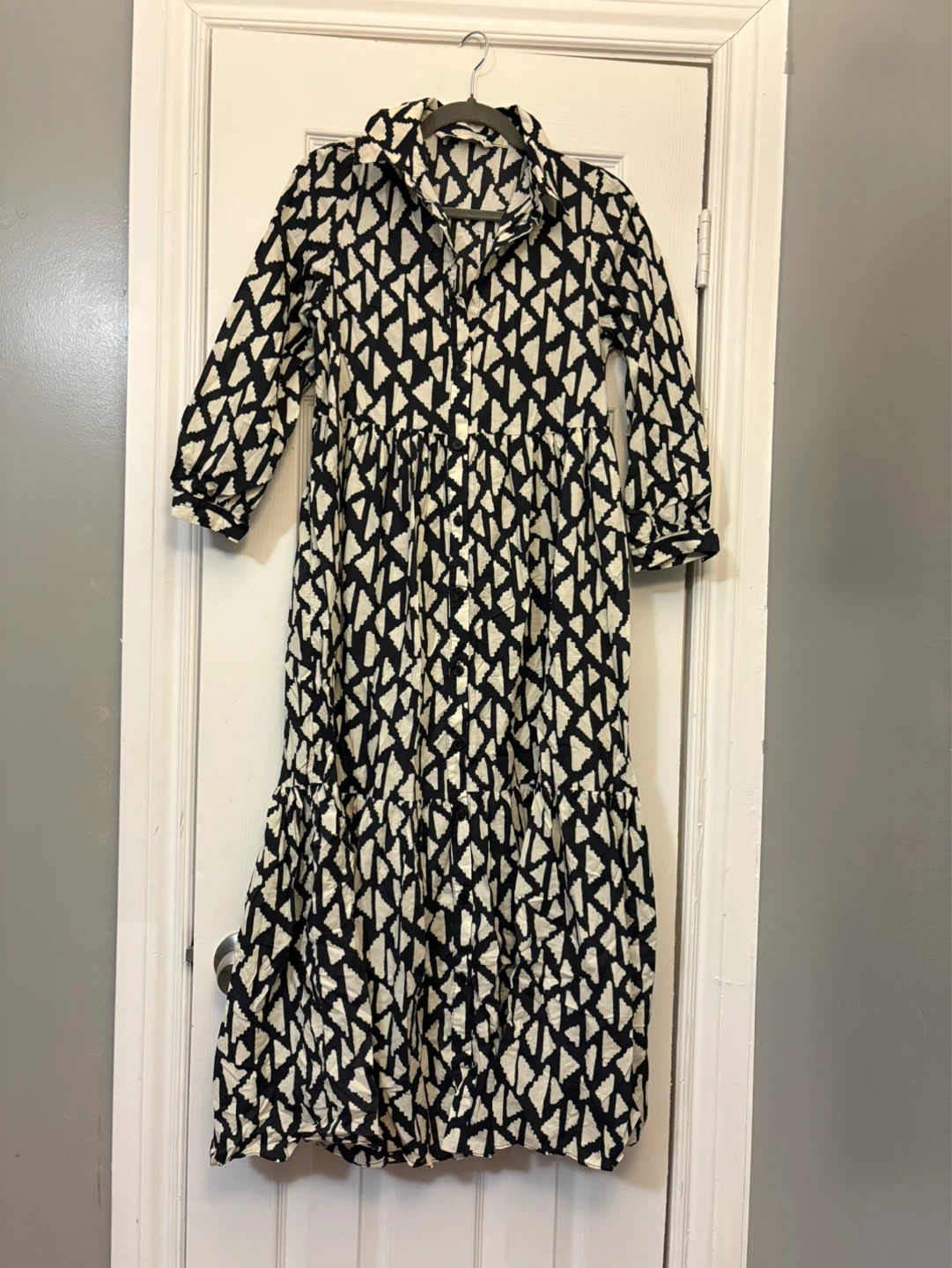 ZARA Black & White Patterned Maxi Dress - photo 3