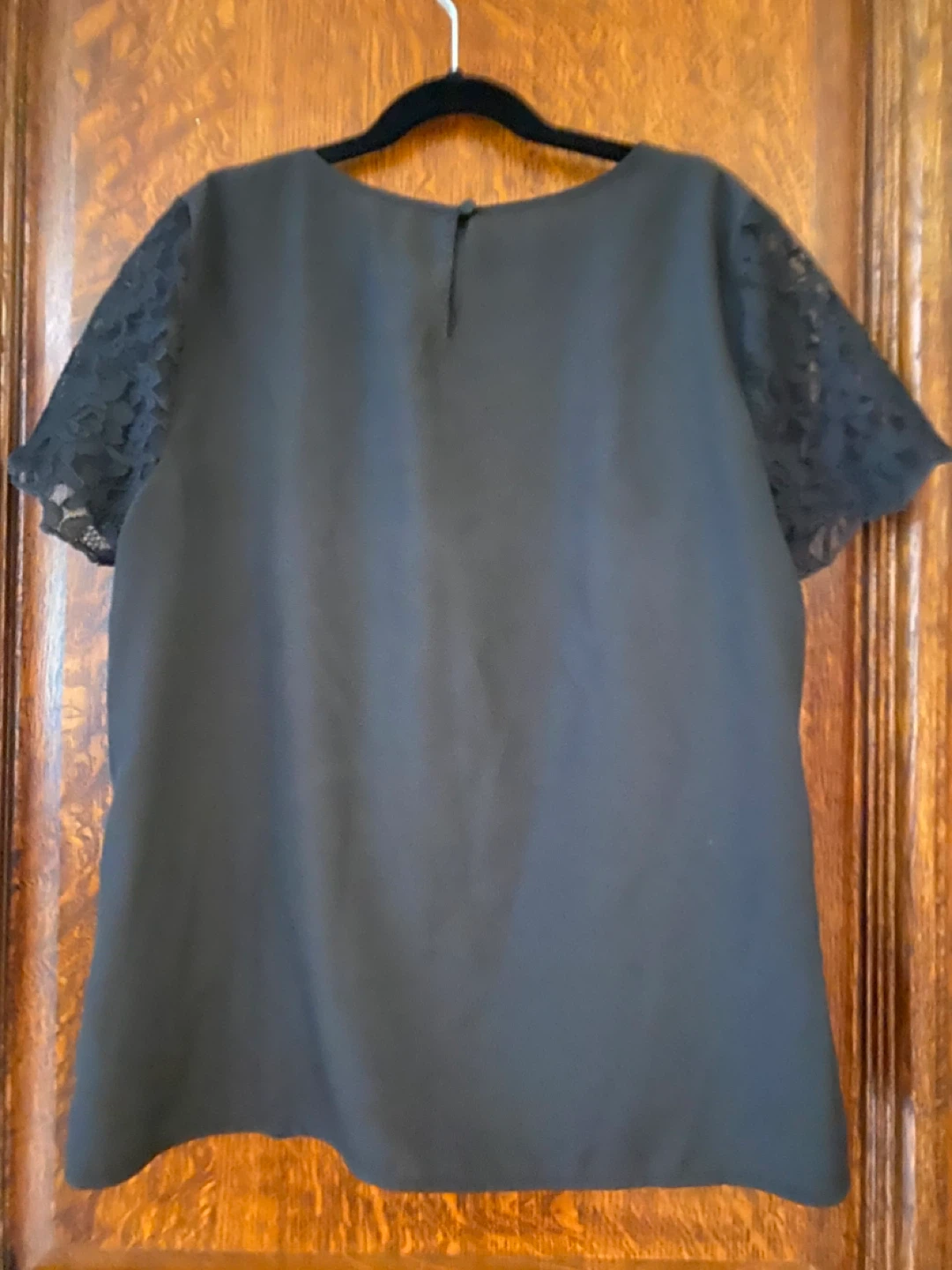 Black Lace Short Sleeve Top - photo 2