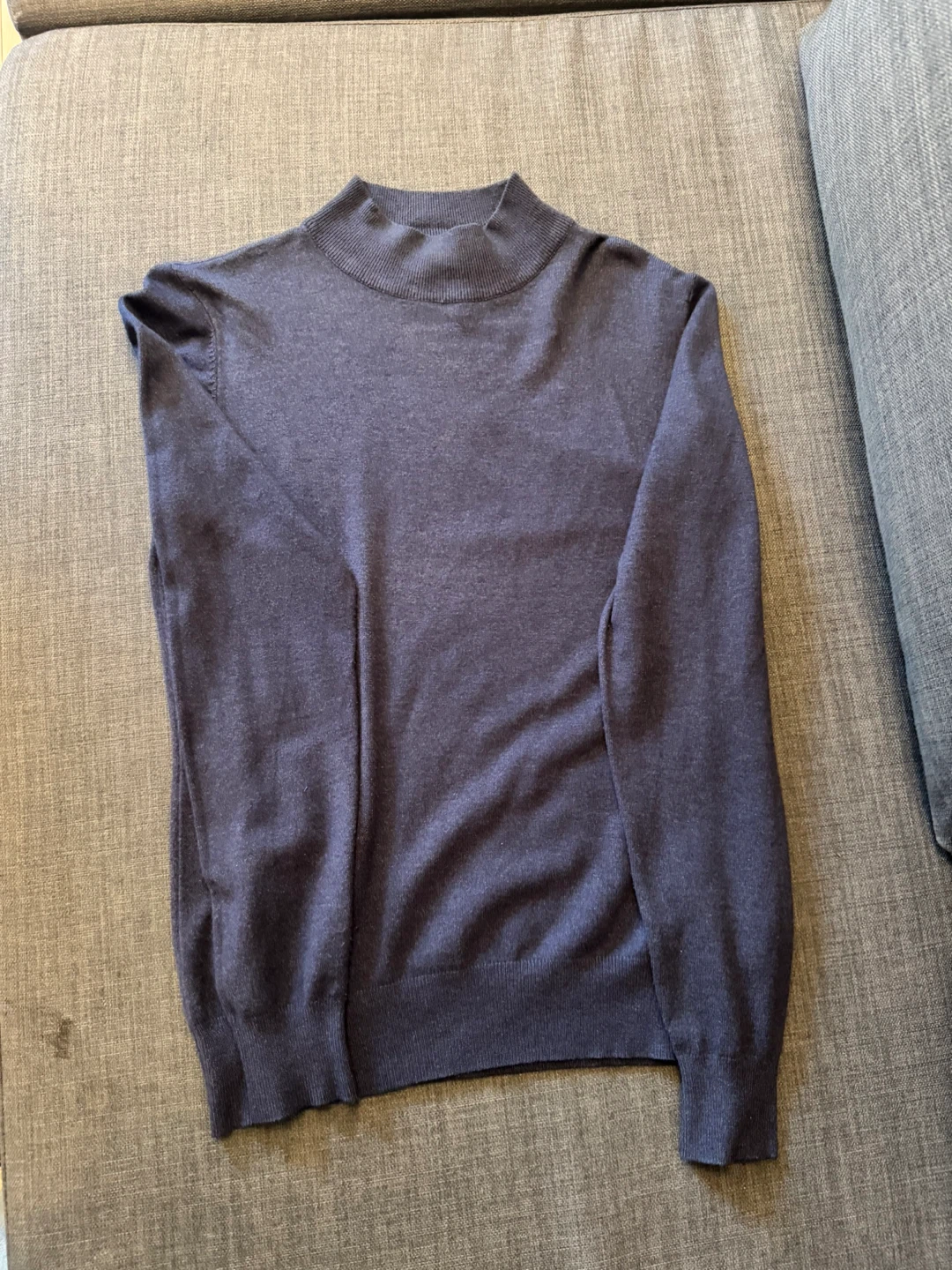 Navy Blue Mock Neck Sweater Top - photo 2