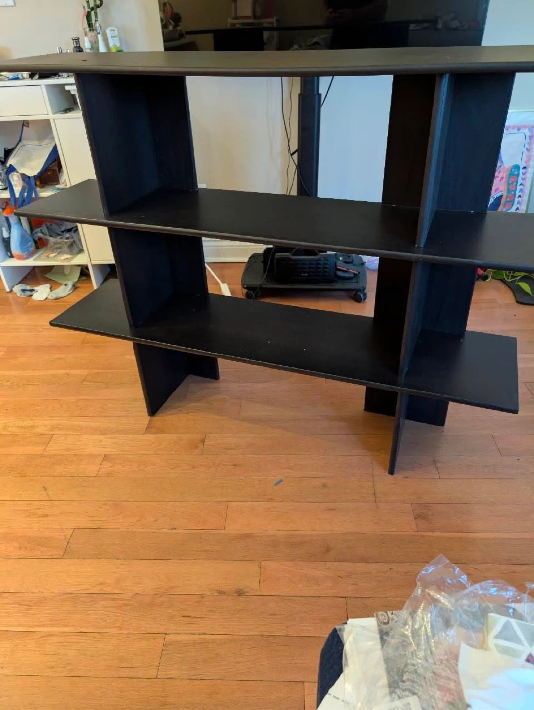Black 3-Tier Shelf Unit - photo 3