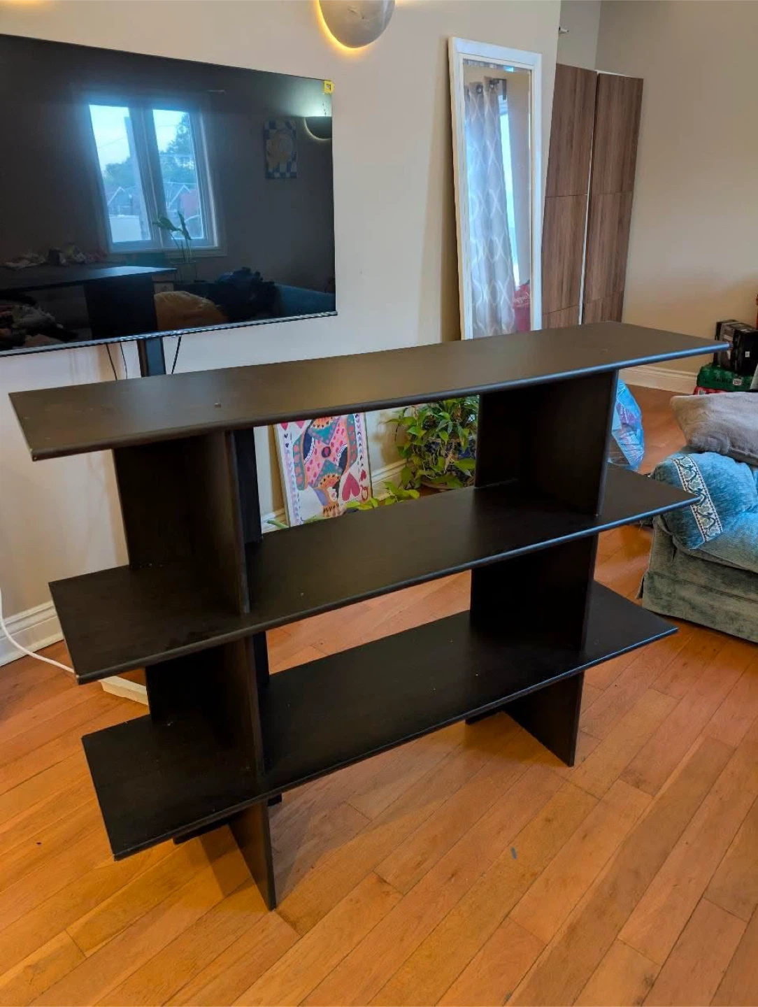 Black 3-Tier Shelf Unit - photo 2