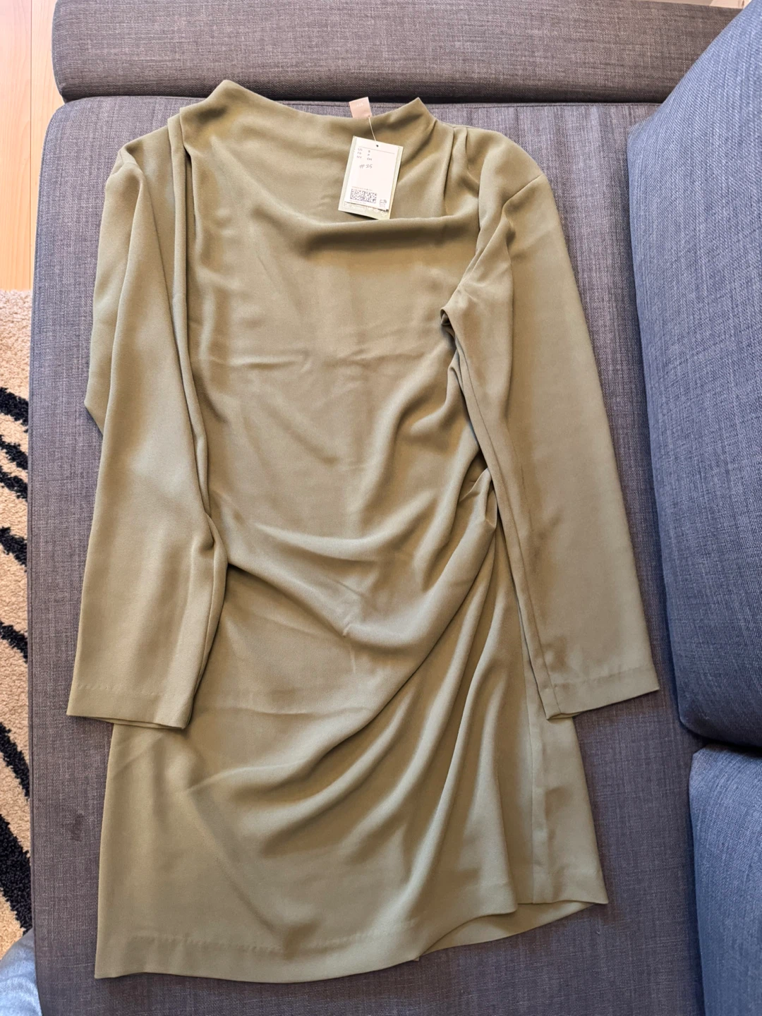 H&M Olive Green Ruched Dress - photo 2