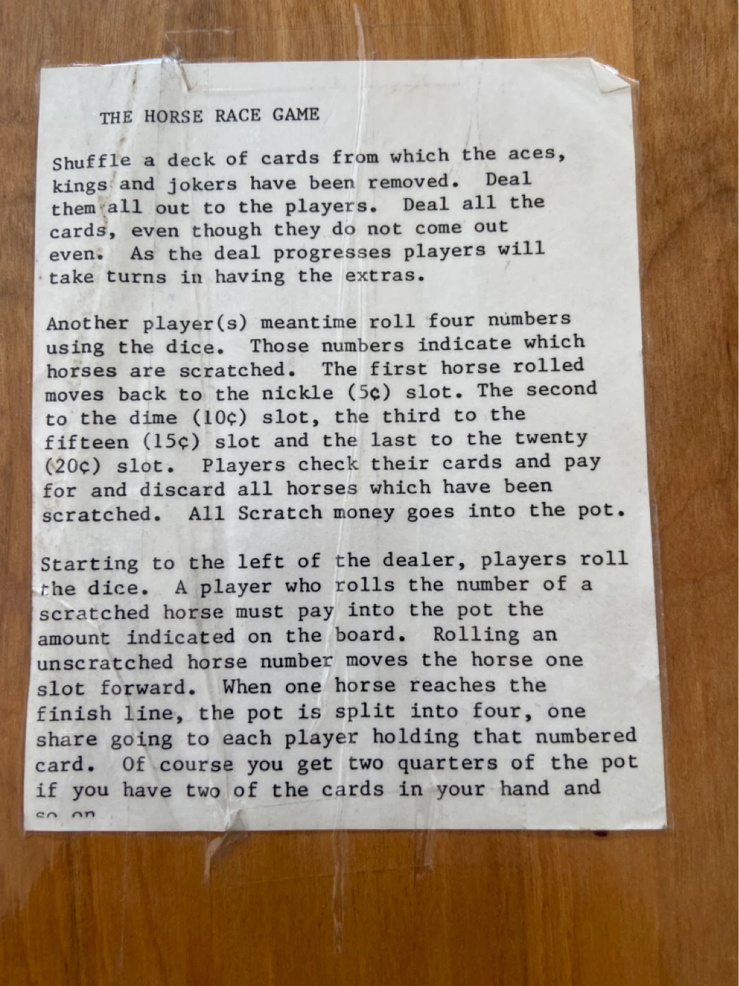 The Horse Race Game Board with Cards and Dice - photo 5