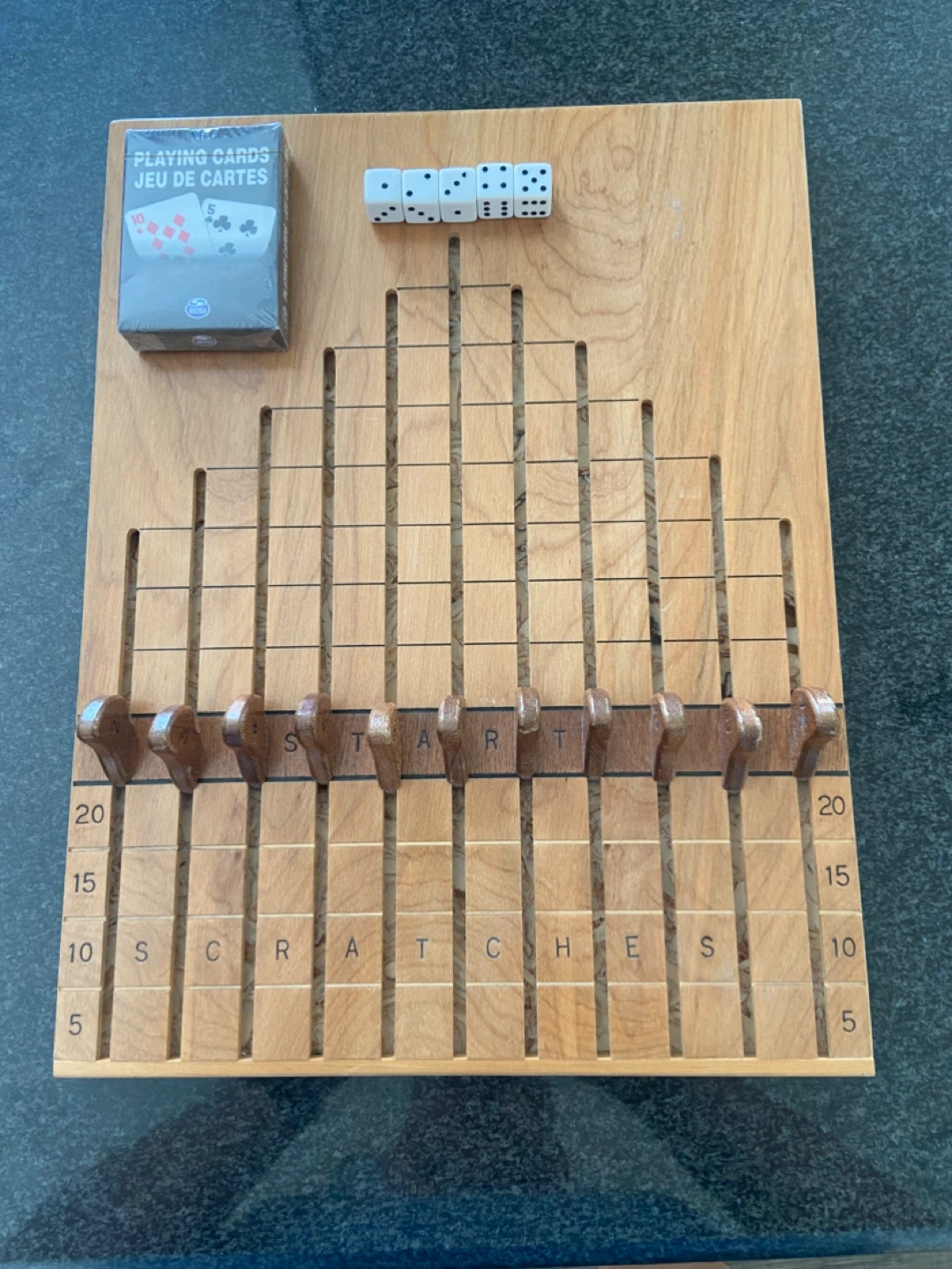 The Horse Race Game Board with Cards and Dice