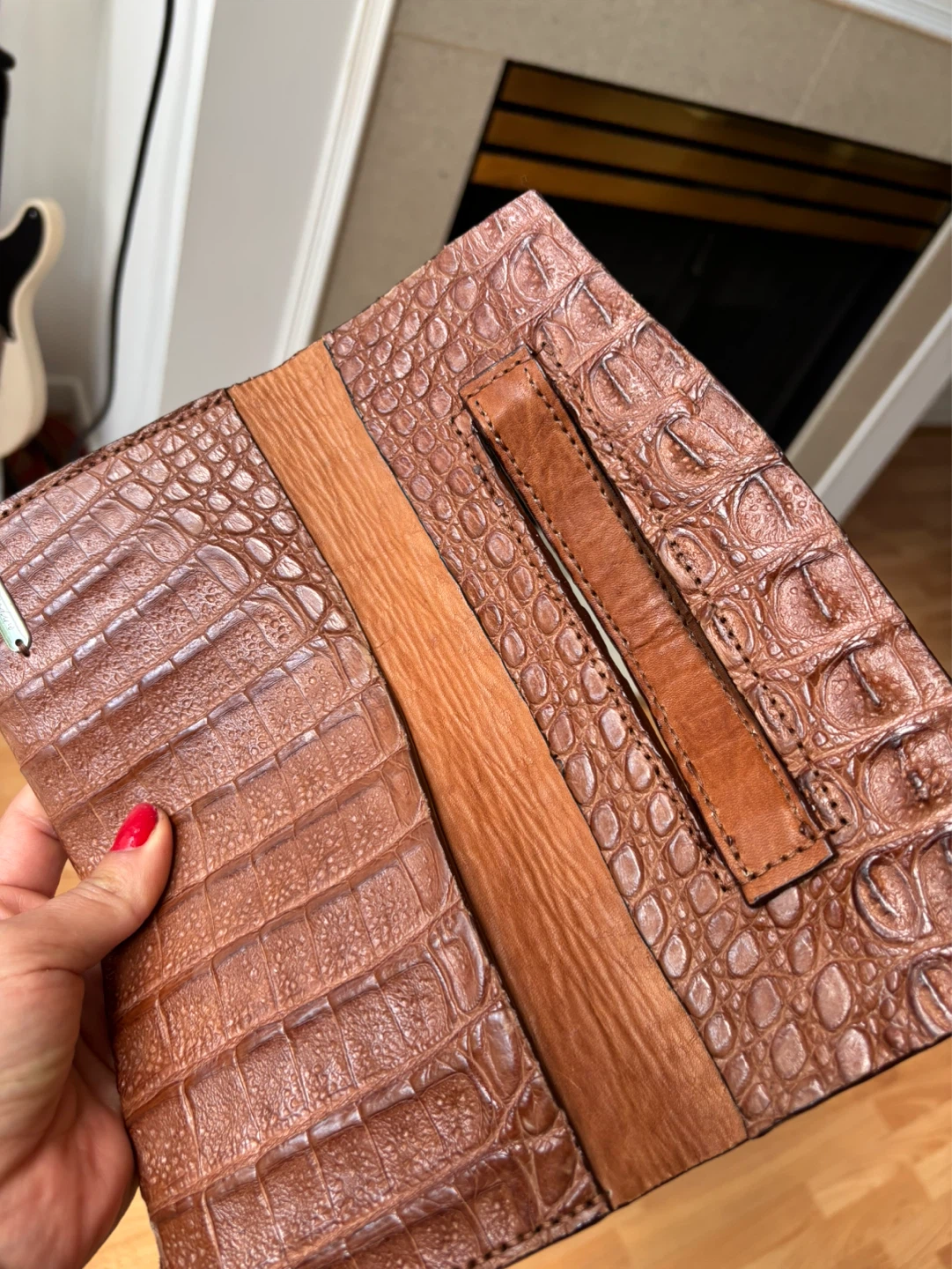 Brown Embossed Leather Clutch Wallet - photo 3