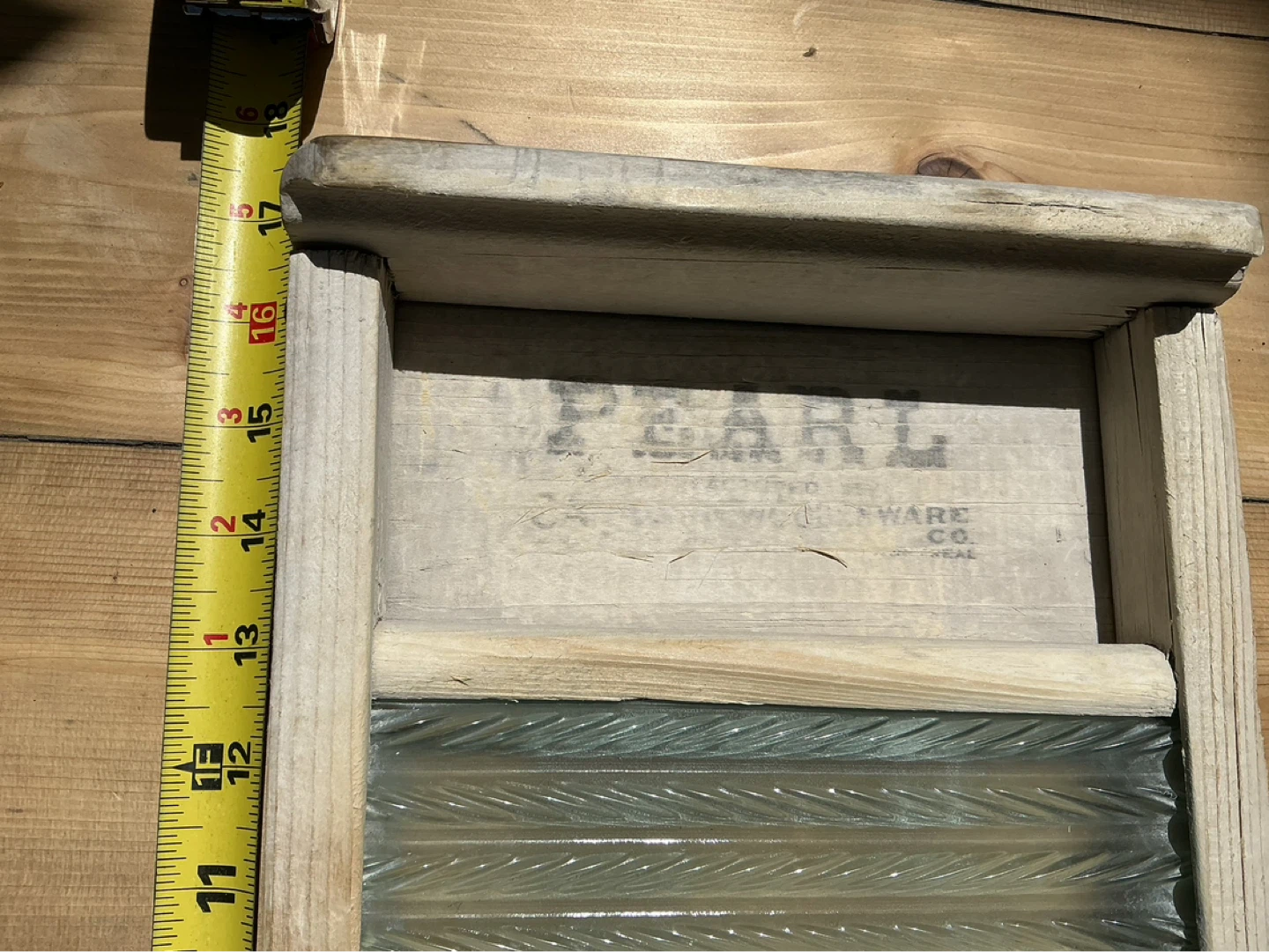 1930’s PEARL Canadian WOODENWARE Glass Scrubbing Washboard - photo 2