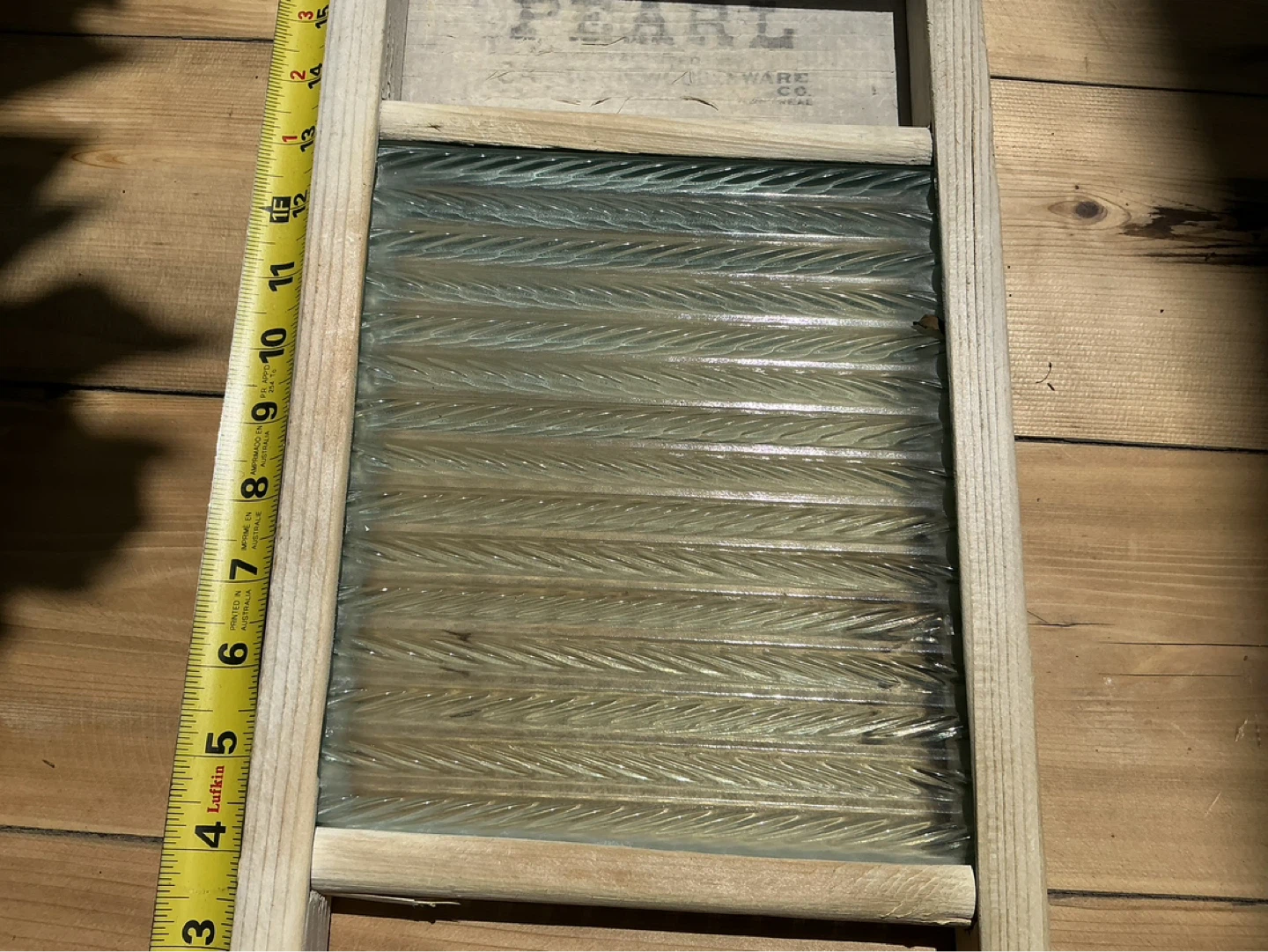 1930’s PEARL Canadian WOODENWARE Glass Scrubbing Washboard - photo 3