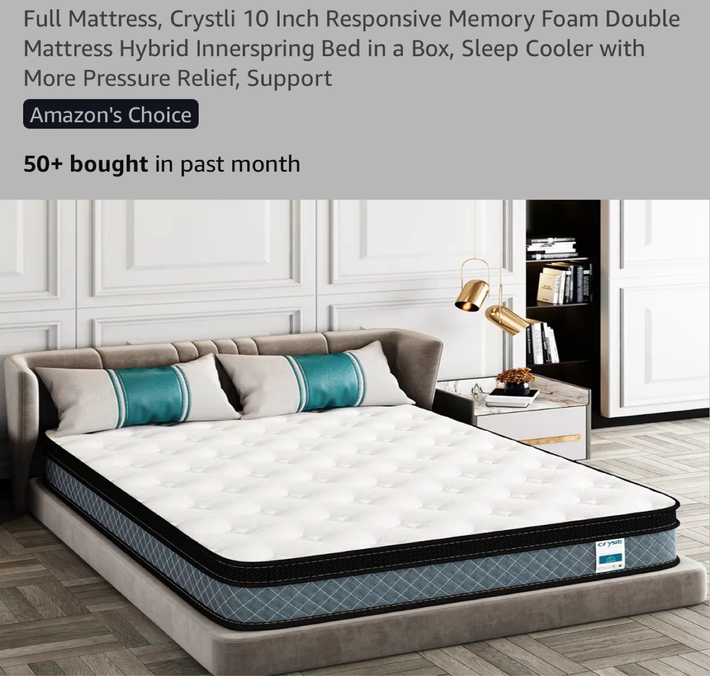 Crystli Double size Mattress, 10 Inch Responsive Memory Foam - photo 3