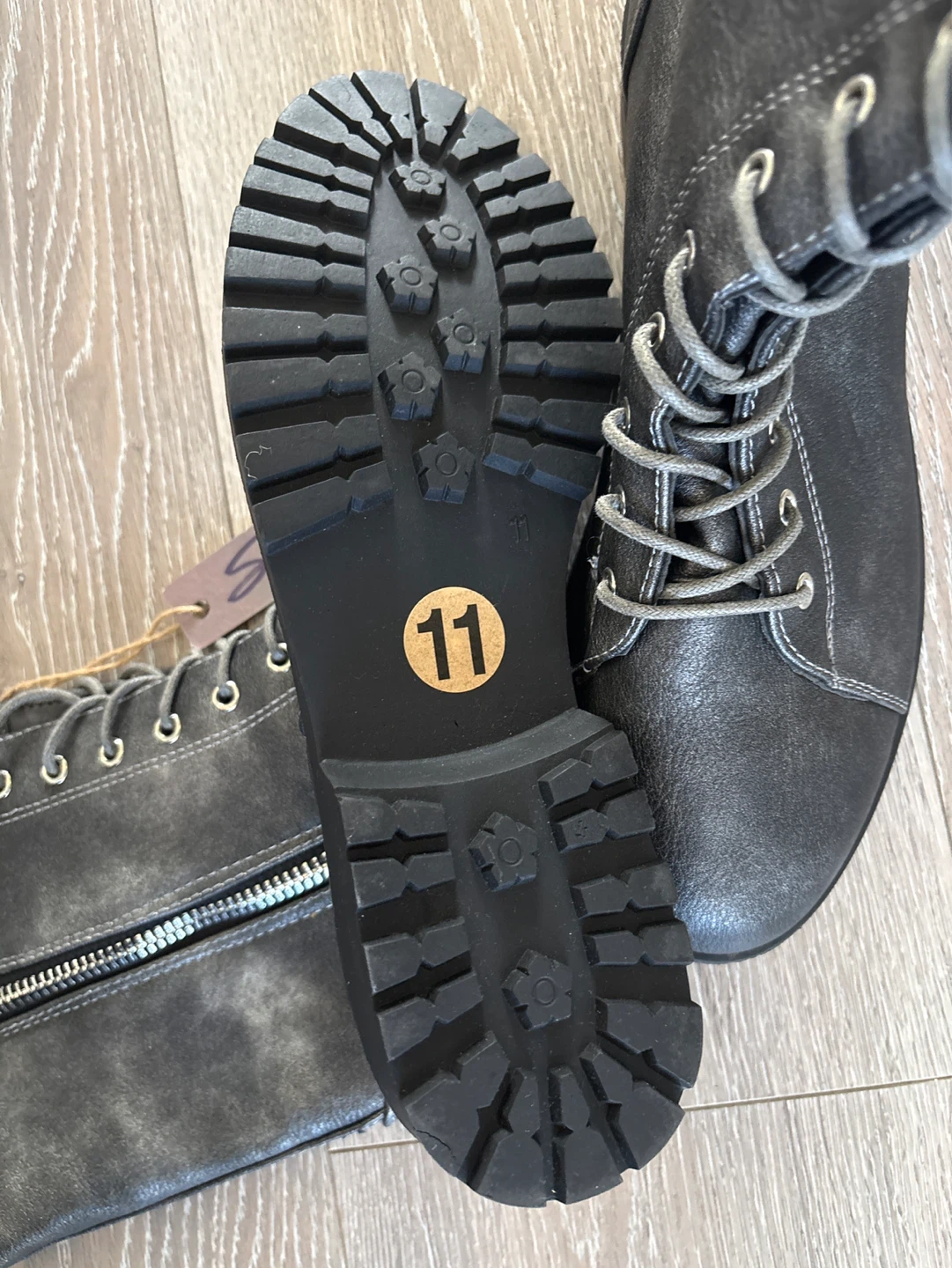 Seven7 Black Lace-Up Combat Boots - photo 5