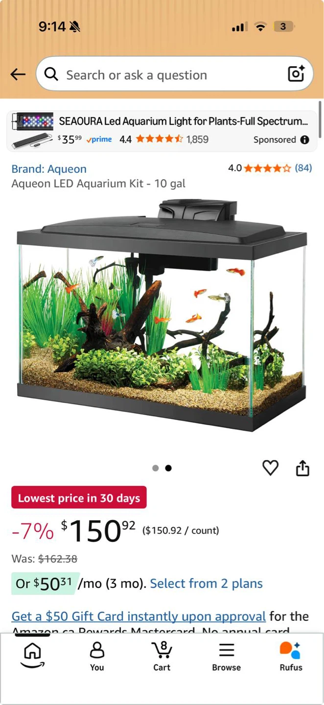 Aqueon LED Aquarium Kit - 10 gal