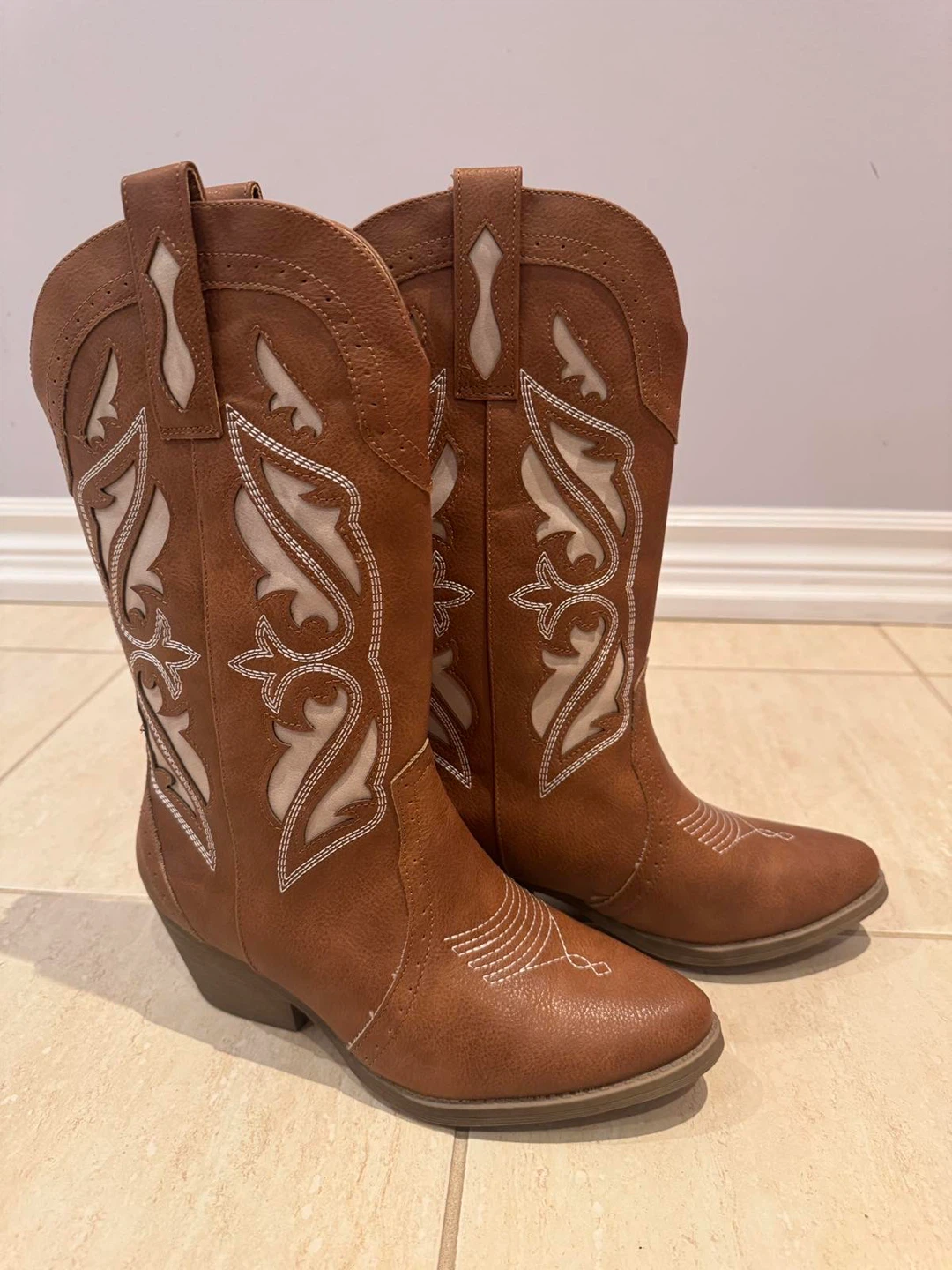 Hawkwell Brown Embroidered Cowgirl Boots - photo 3