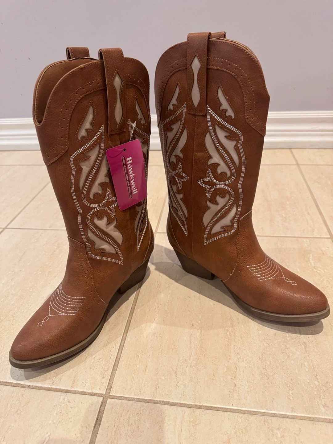 Hawkwell Brown Embroidered Cowgirl Boots - photo 4