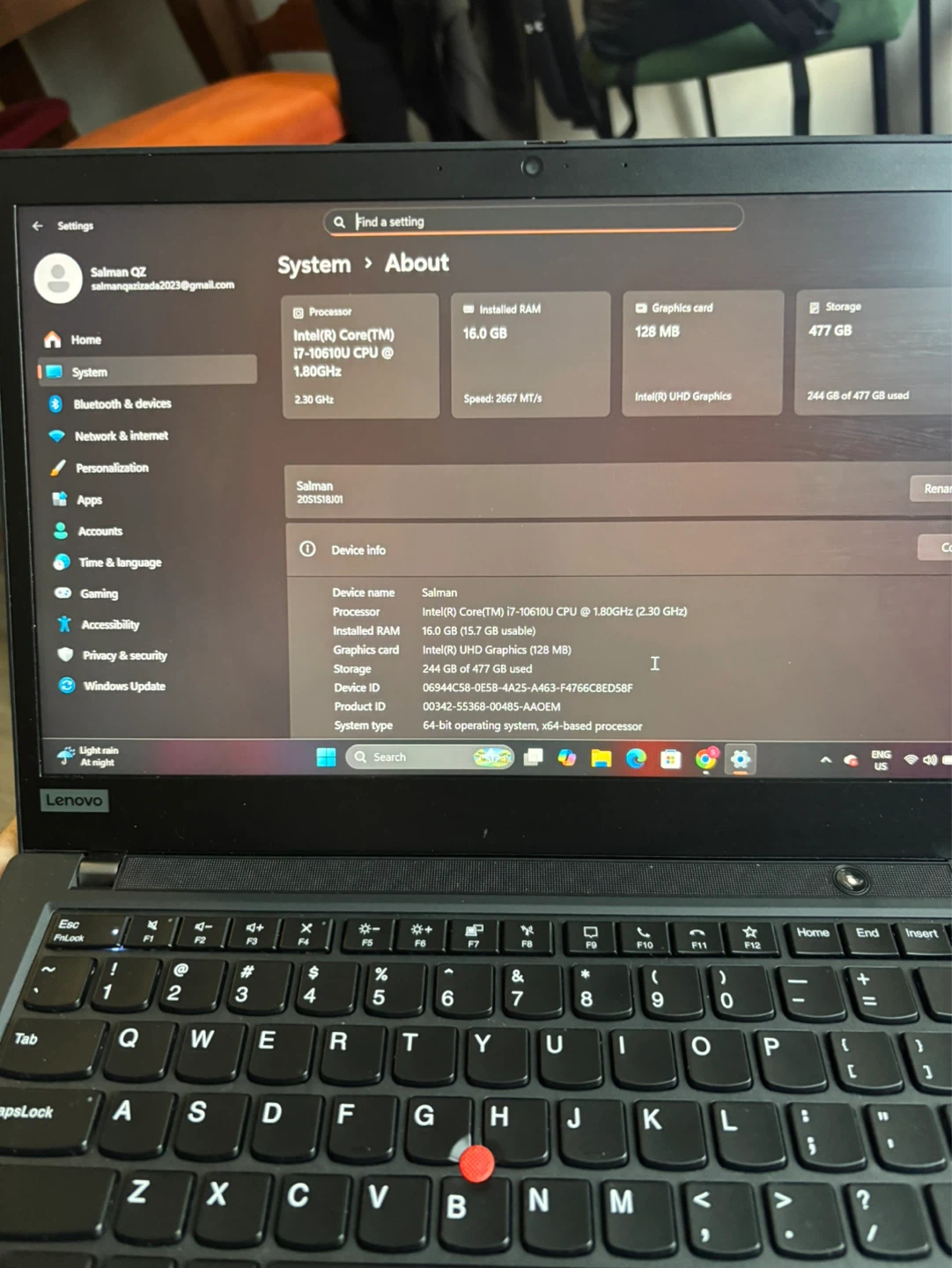 Lenovo ThinkPad T14 Laptop - Intel Core i7