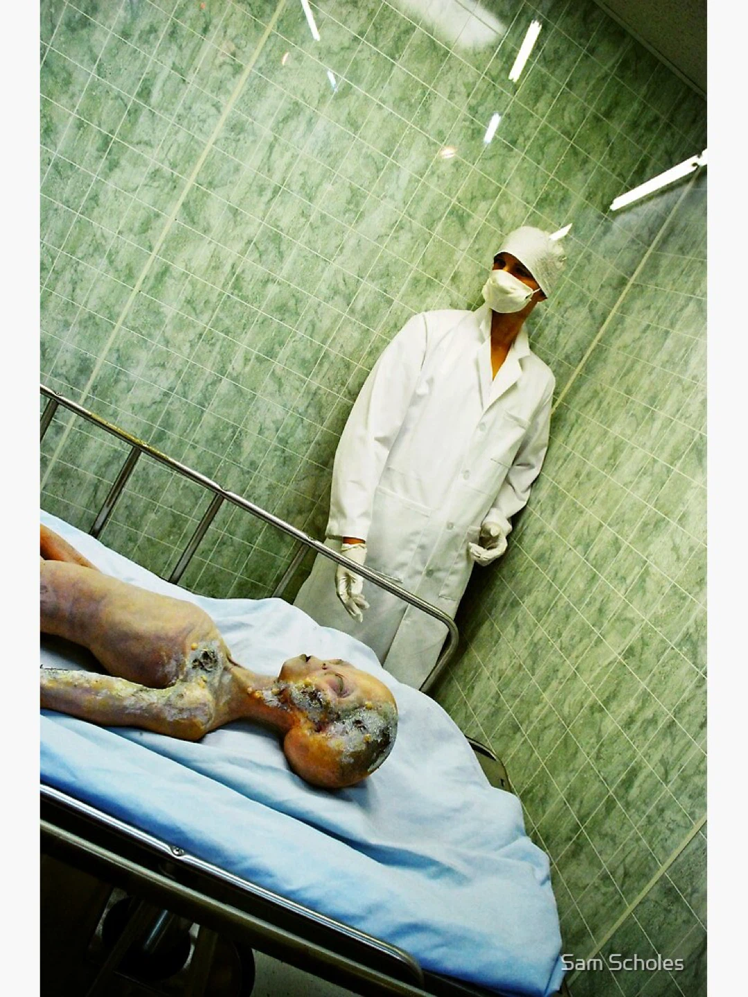 Alien specimen with scientist