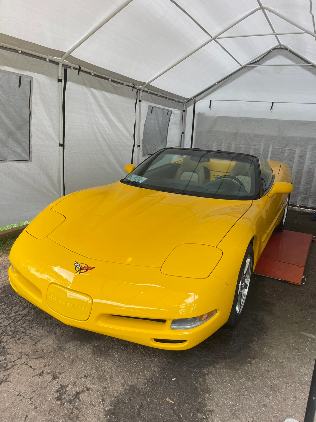 Yellow Chevrolet Corvette Convertible