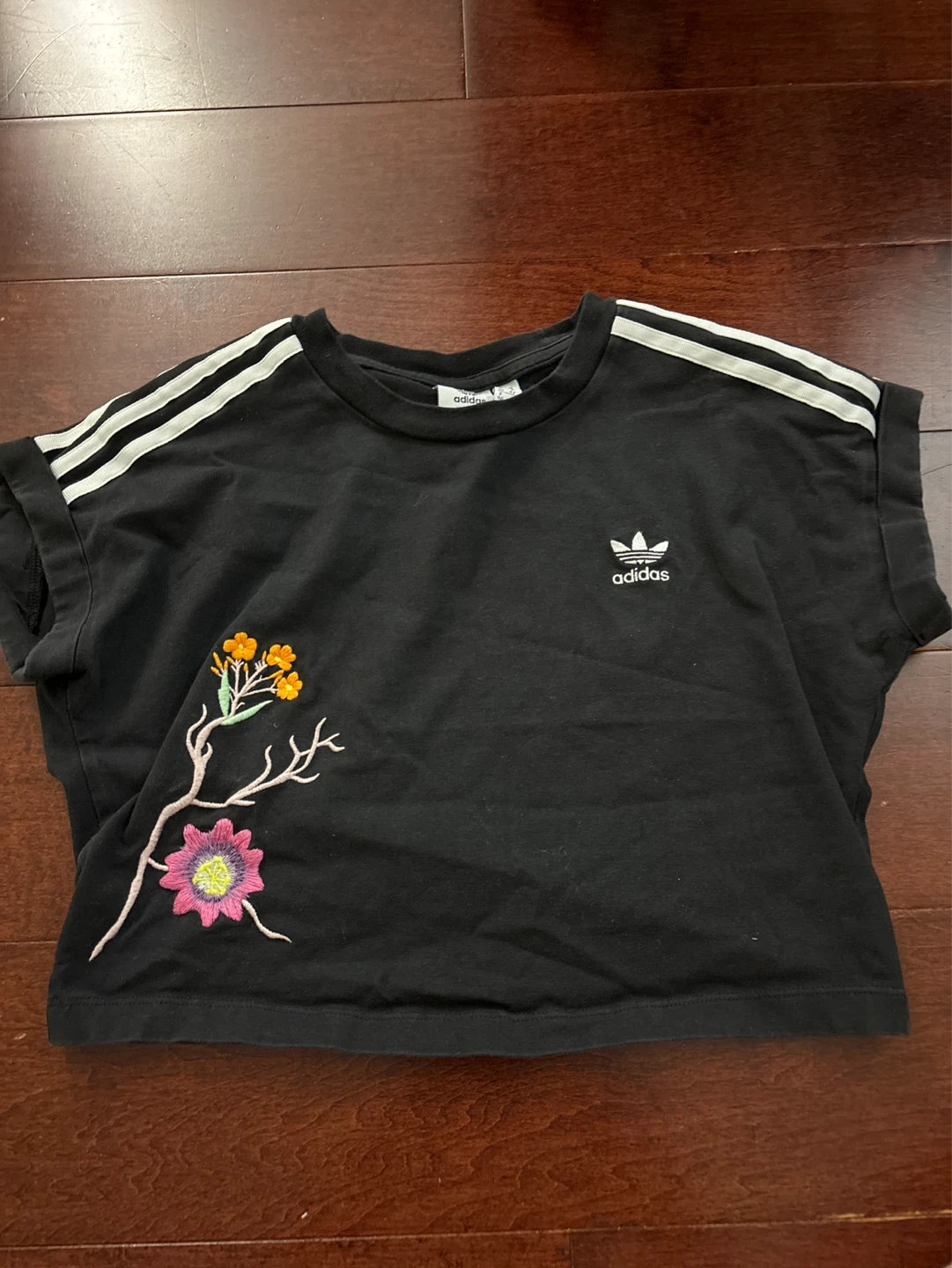 Adidas black crop top