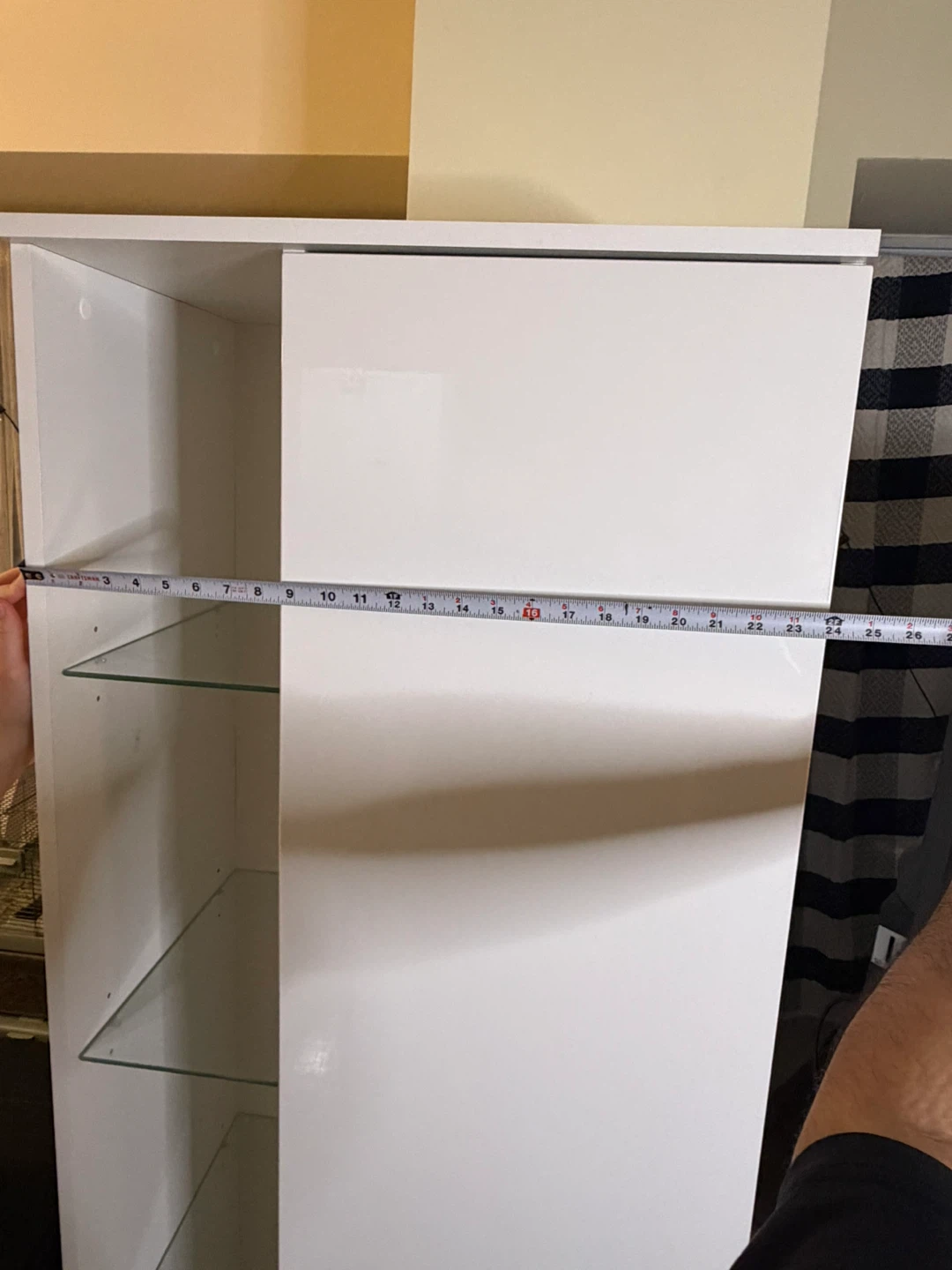 Premium White Tall Cabinet with Glass Shelves - photo 5