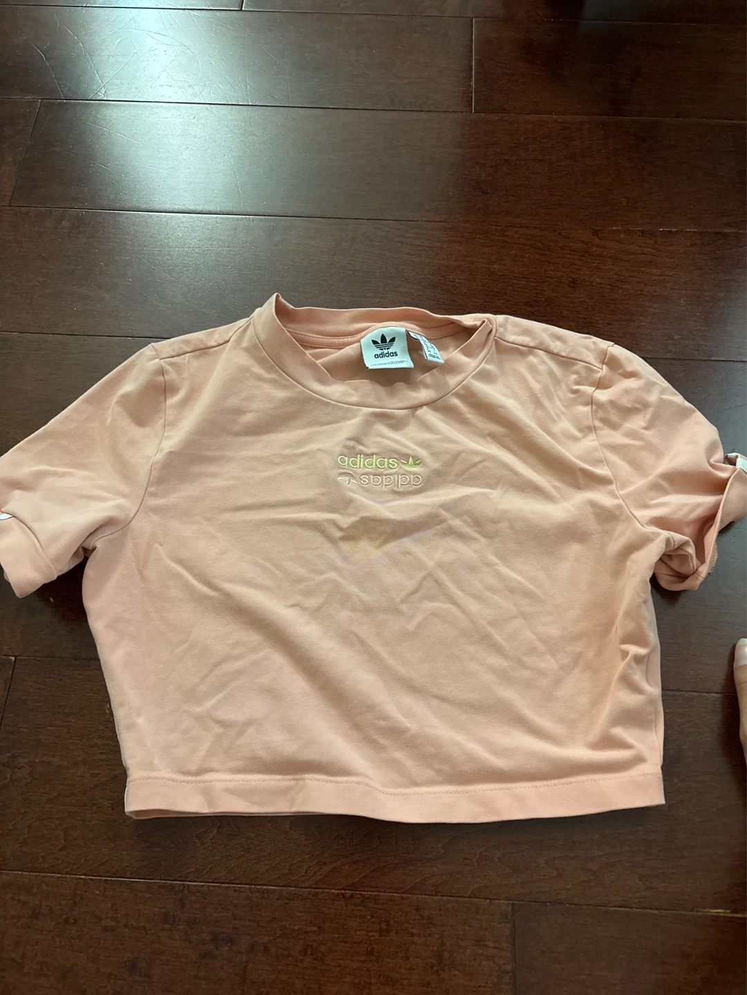 Adidas pink crop top