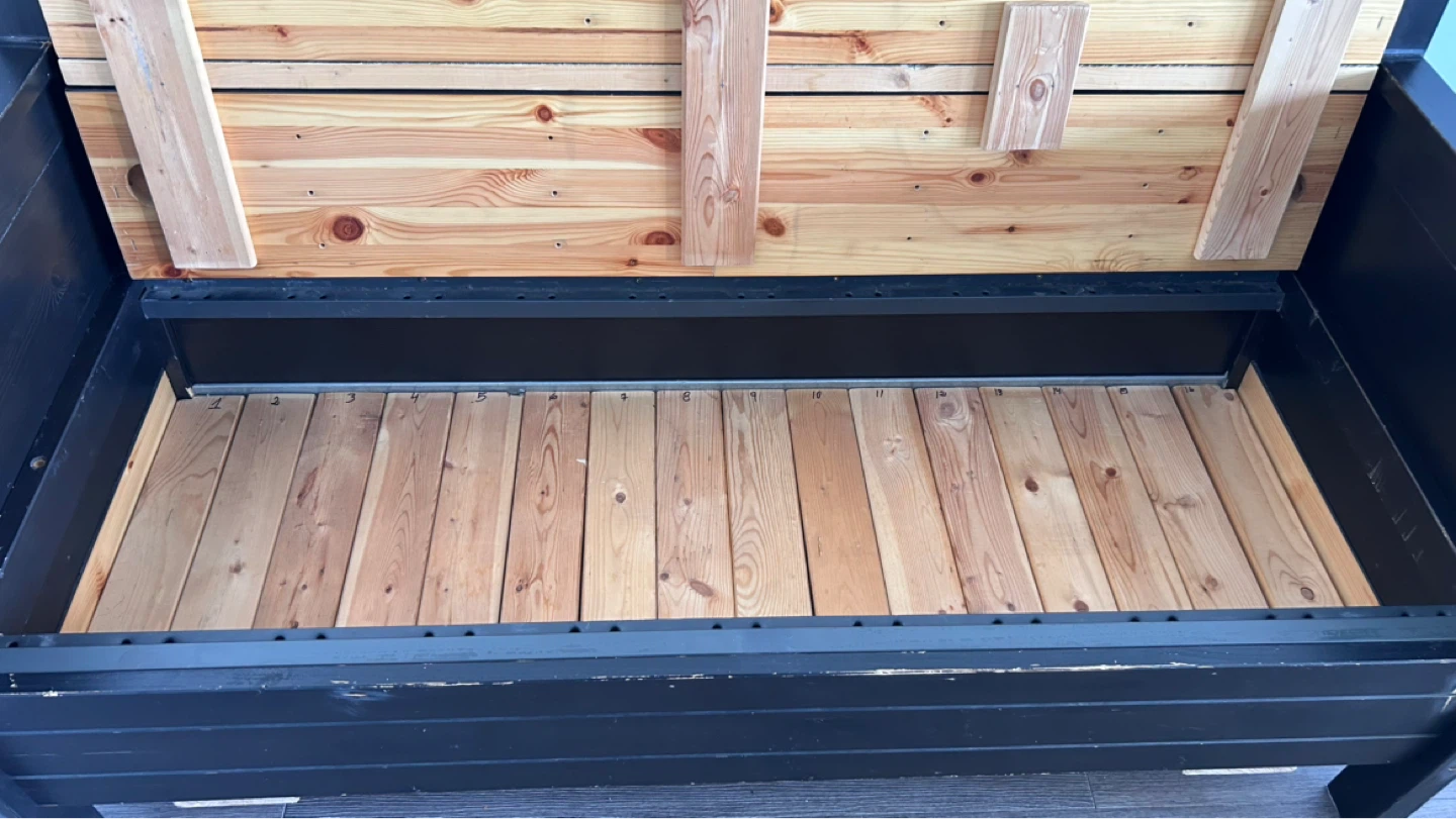 Black Storage Bench with Backrest - photo 4