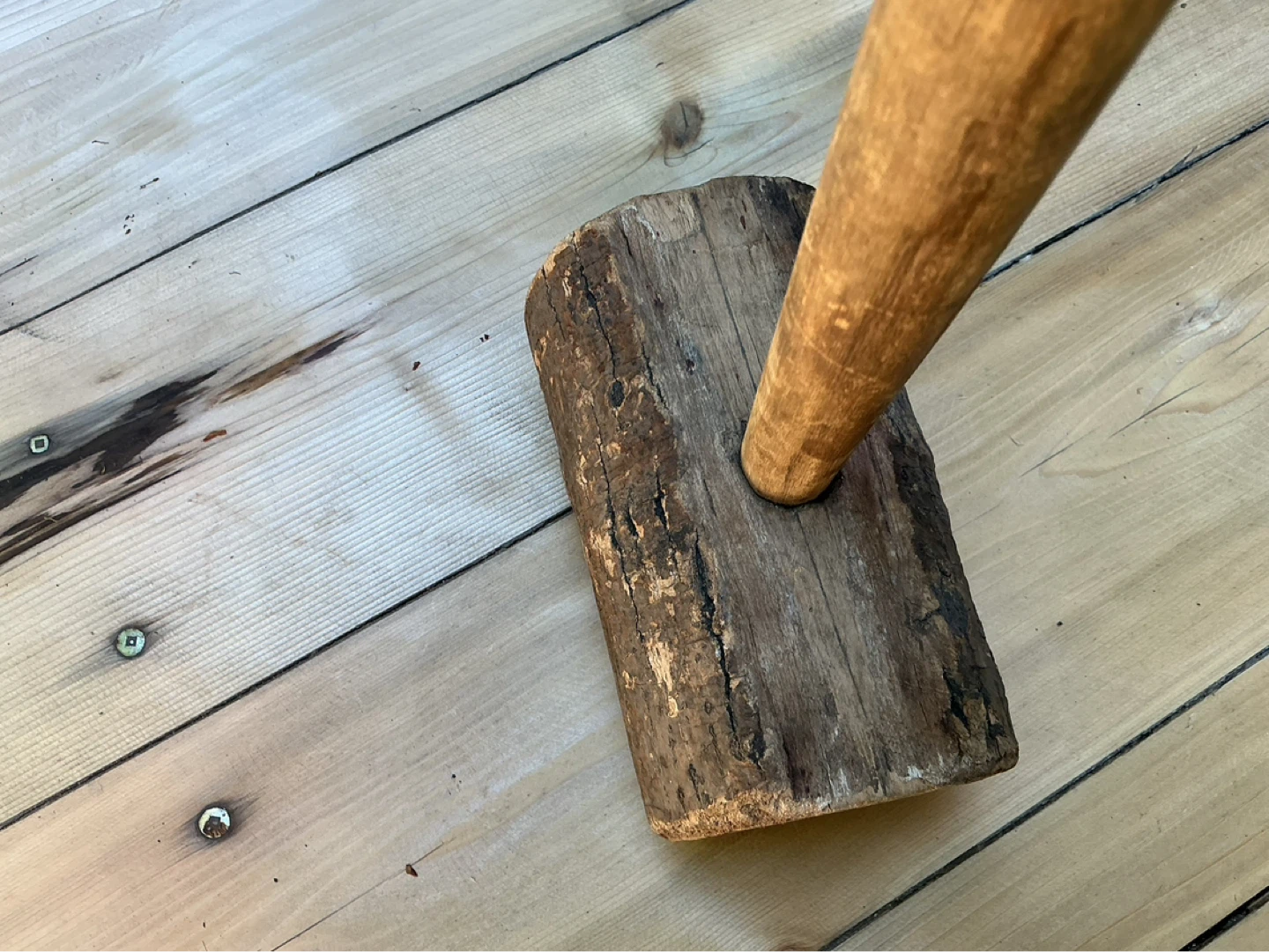 Antique Rustic Wood Mallet ! - photo 2
