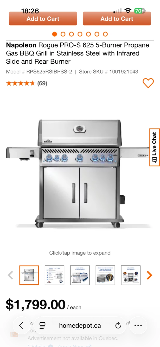 Napoleon Rogue PRO-S 625 5-Burner Propane Gas BBQ - photo 2
