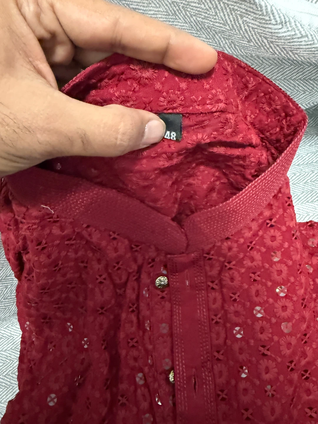 Red mens kurta