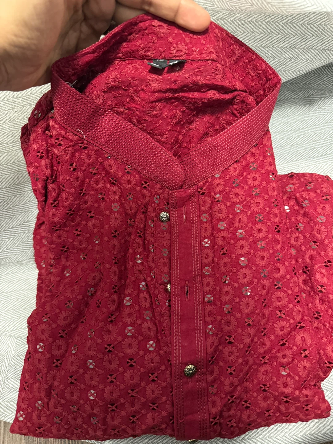 Red mens kurta - photo 2