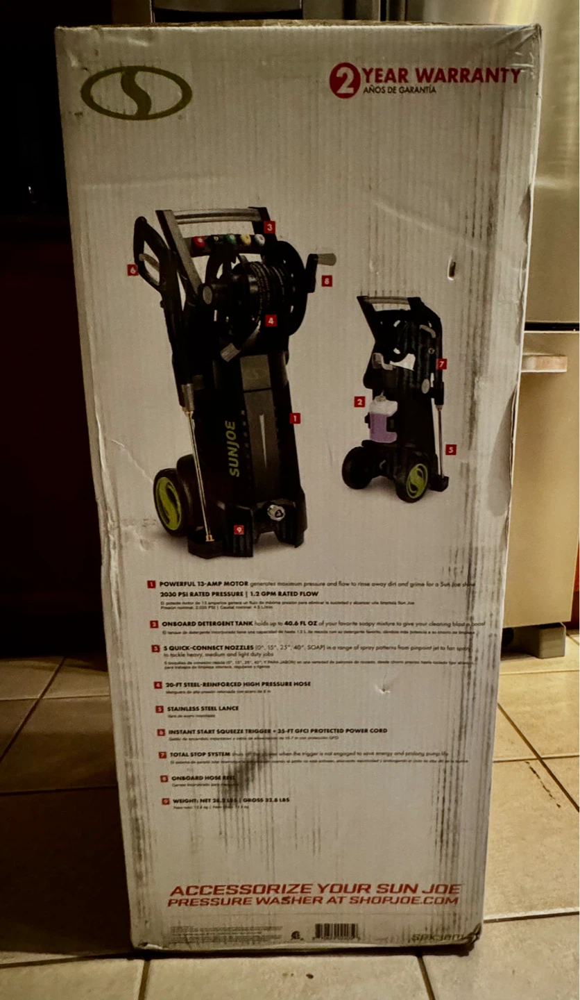 Sun Joe 2030 PSI Pressure Washer SPX3000 - photo 2