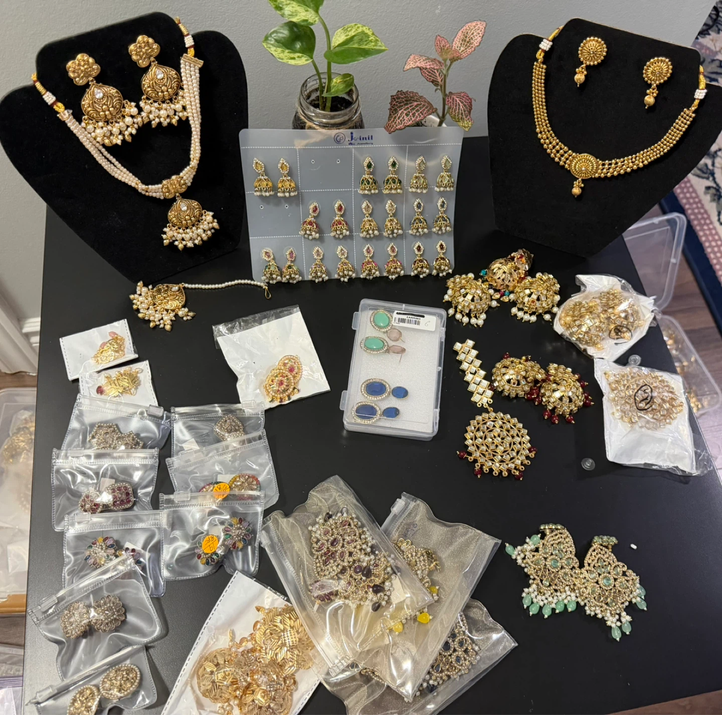 Assorted Gold-Tone Indian Jewelry Set
