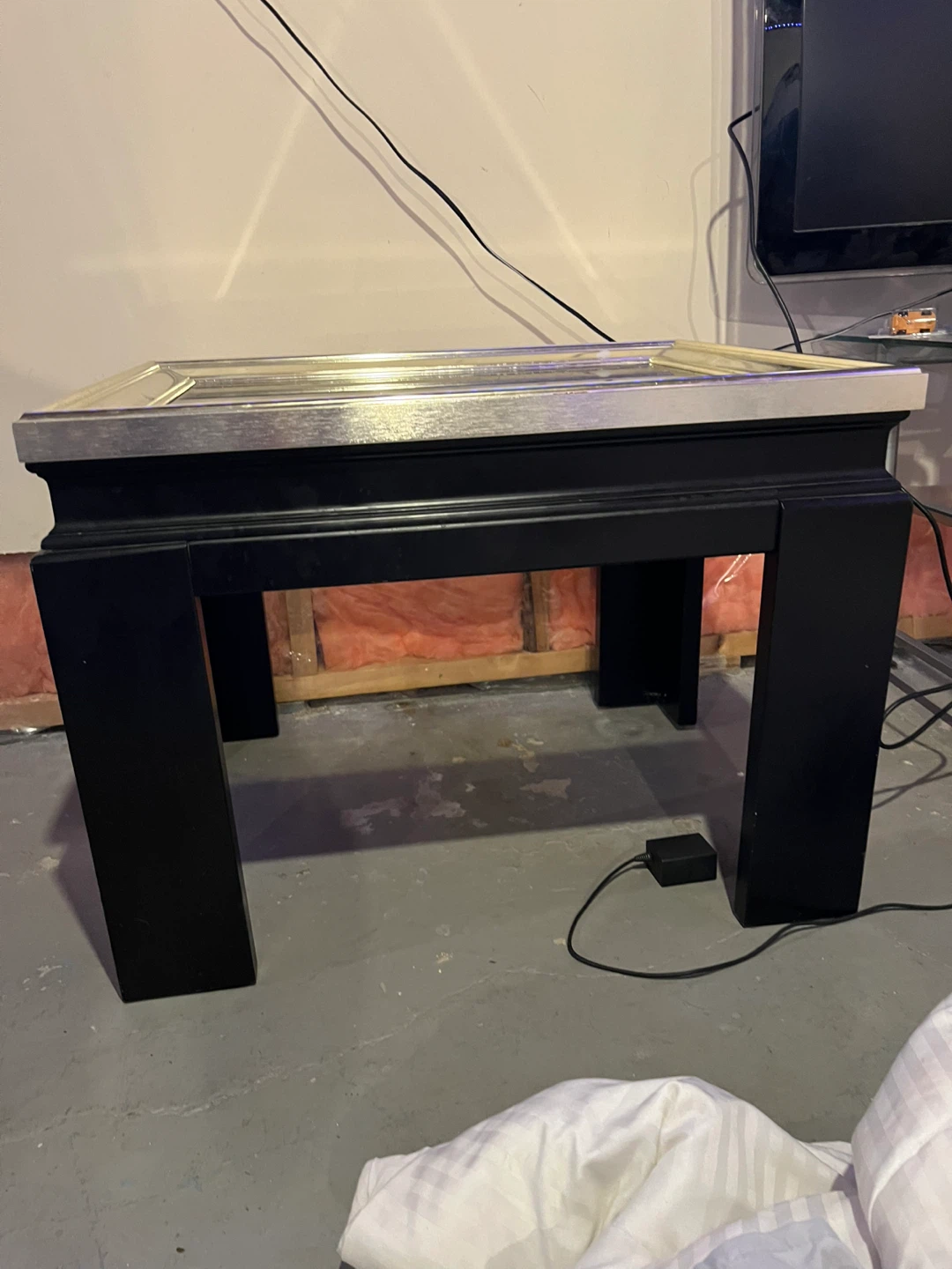 2 Black Coffee Table with Mirrored Top - photo 2