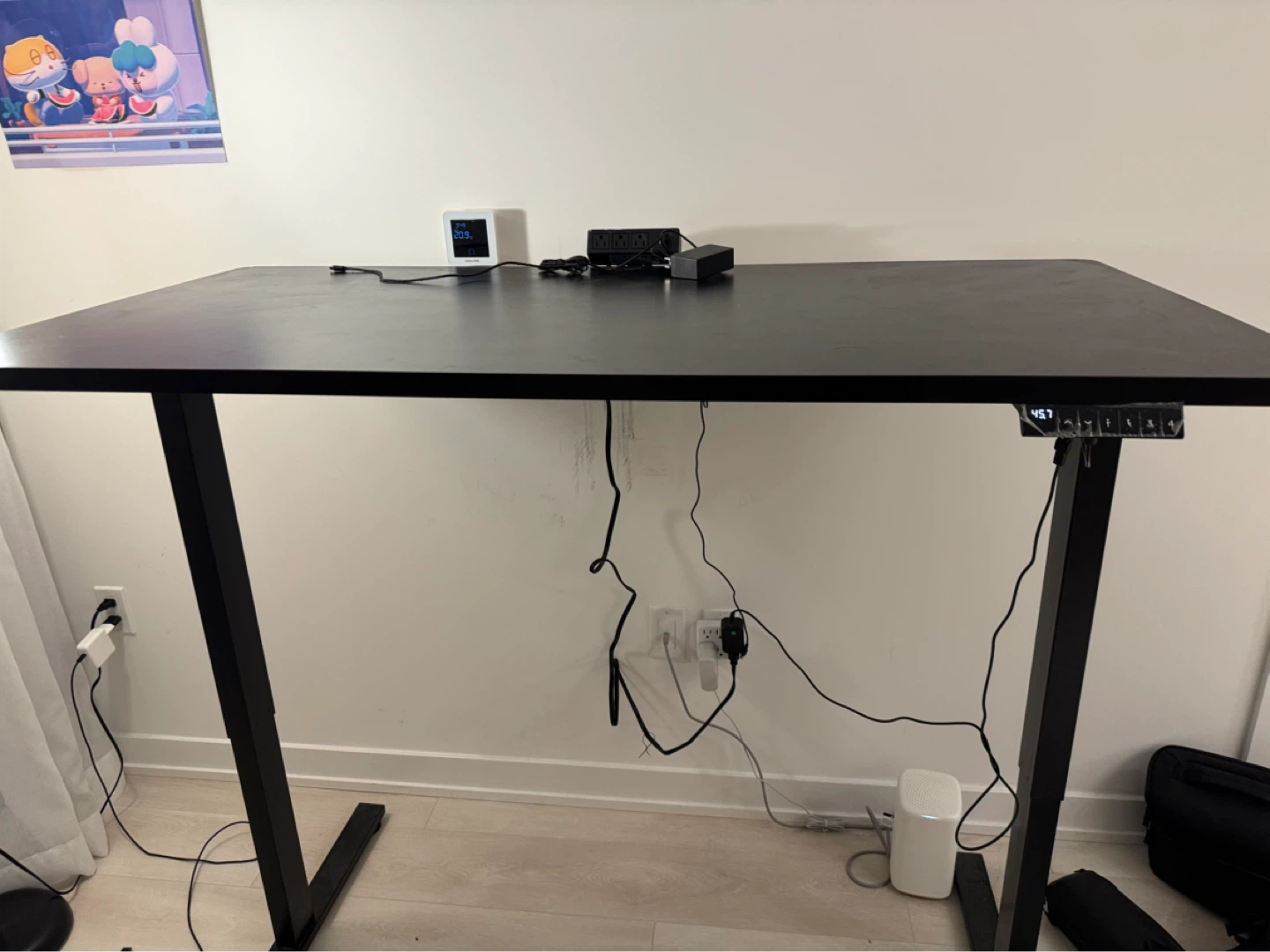 Black Standing Desk with Power Strip - photo 5