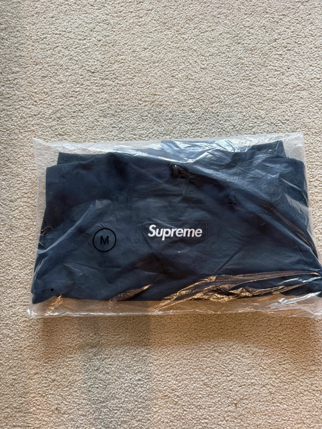 Supreme Box Logo Hooded Sweatshirt Navy M