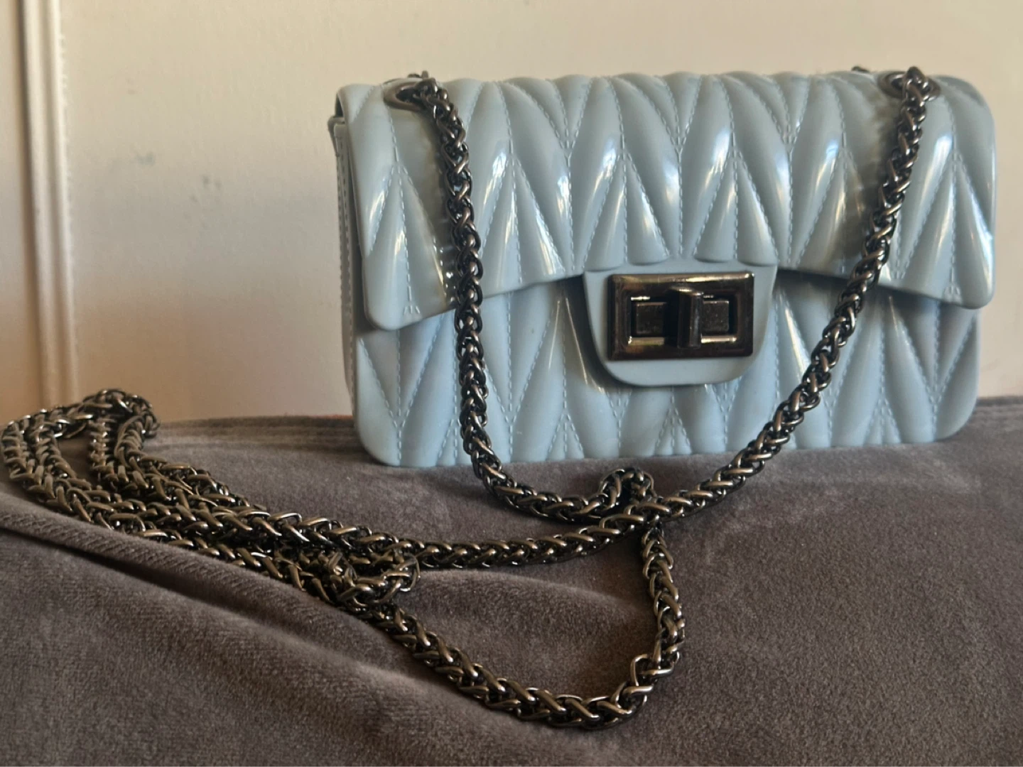 MINISO Silicon Molded Mini Chain Flap Bag
