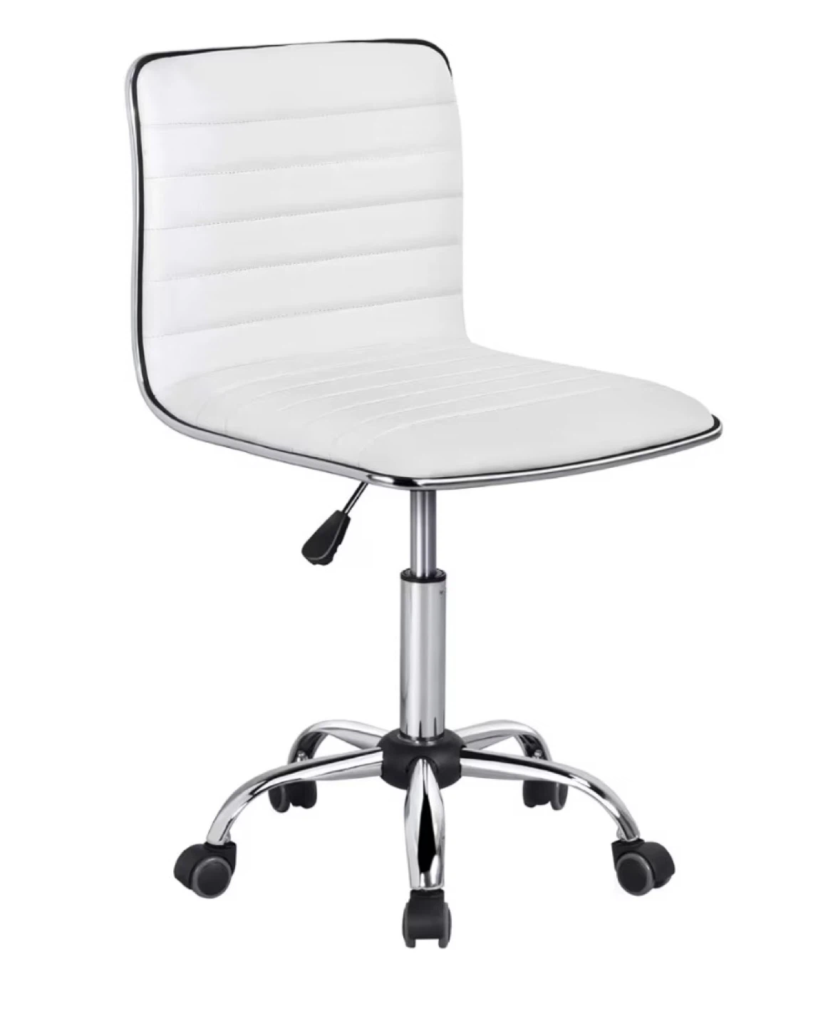 White Faux Leather Office Chair