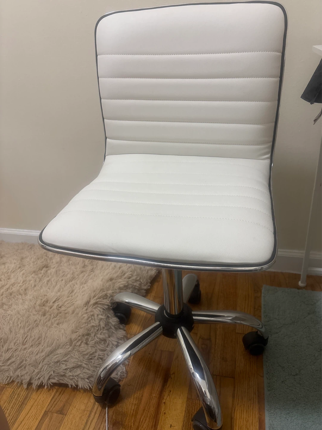 White Faux Leather Office Chair - photo 2
