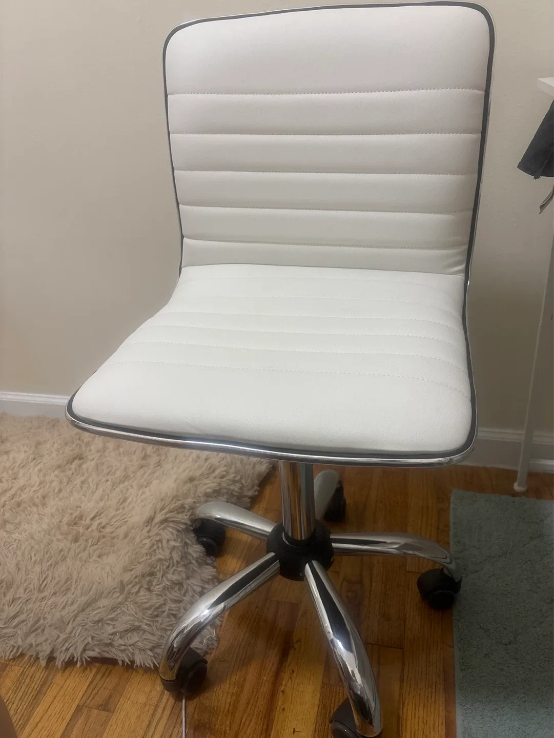 White Faux Leather Office Chair - photo 2