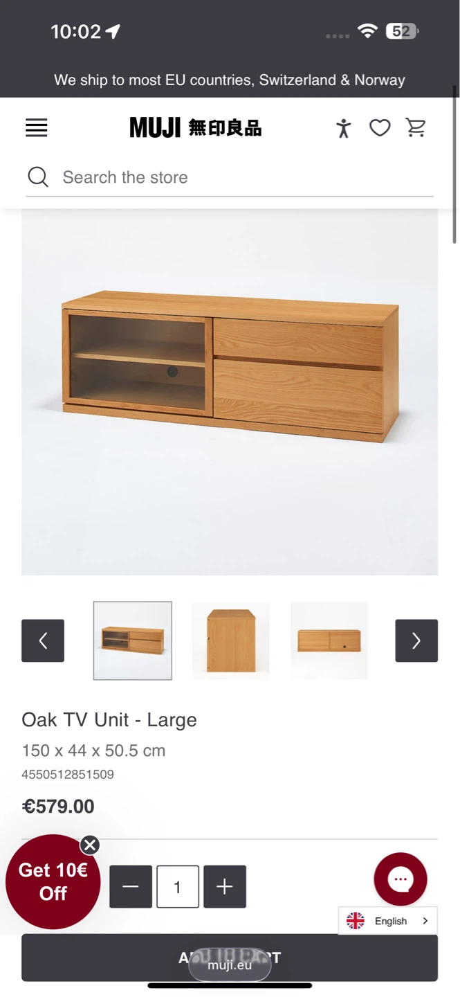 Muji Oak TV Unit - Large