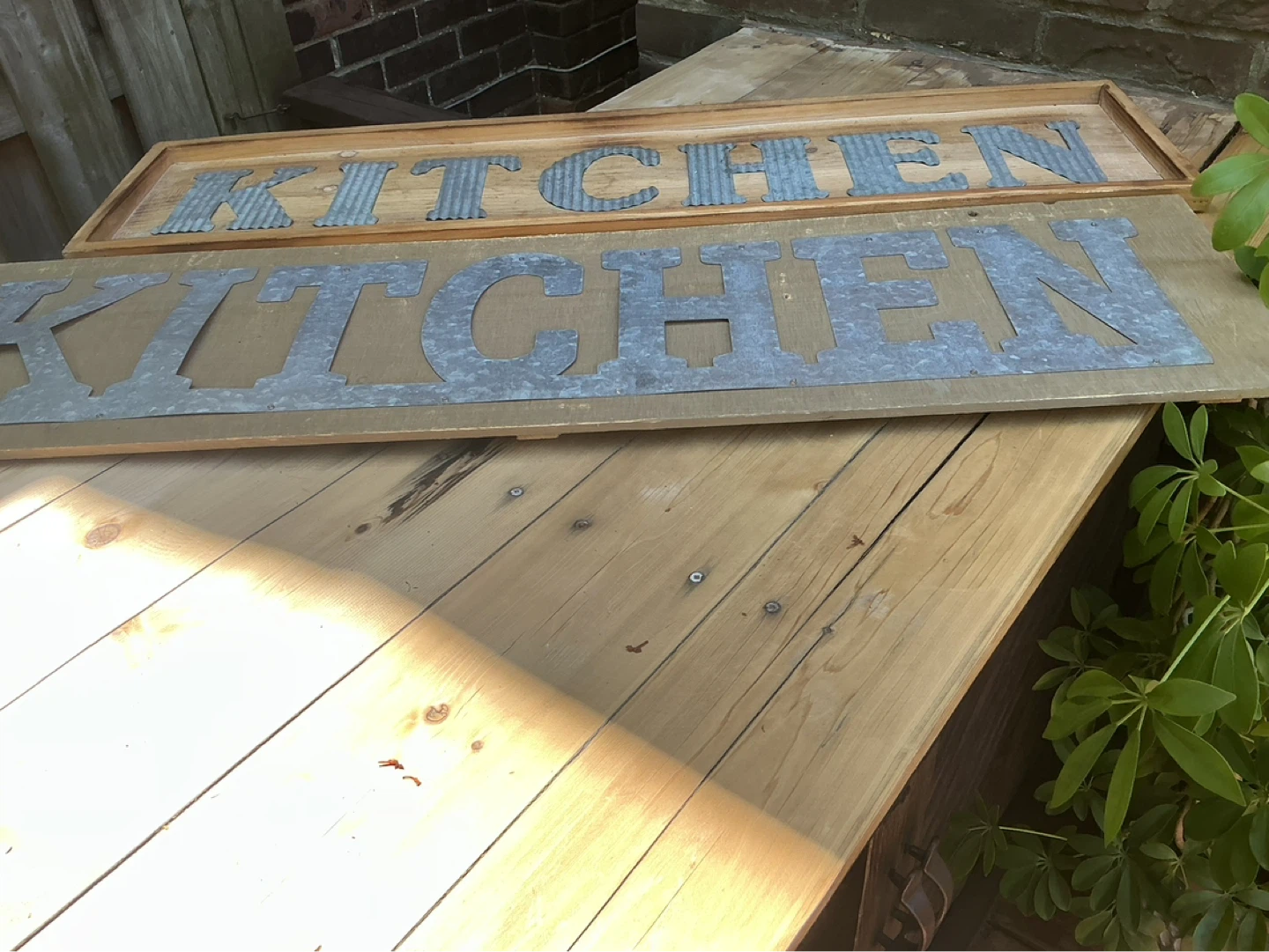 2 Vintage Farmhouse Kitchen Signs Wood & Tin Decor ! - photo 5