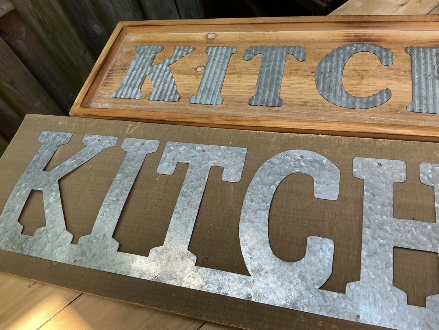 2 Vintage Farmhouse Kitchen Signs Wood & Tin Decor ! - photo 2